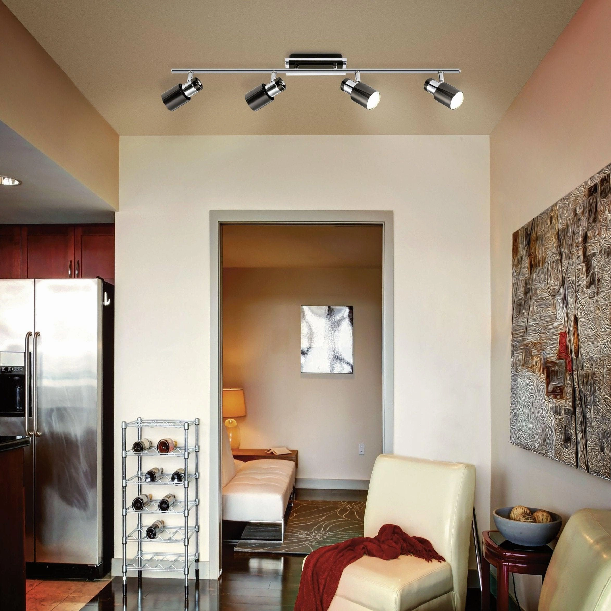 Eglo Davida 1 Black Nickel & Chrome 4 Light Bar Spotlight tall arc lamp for living room