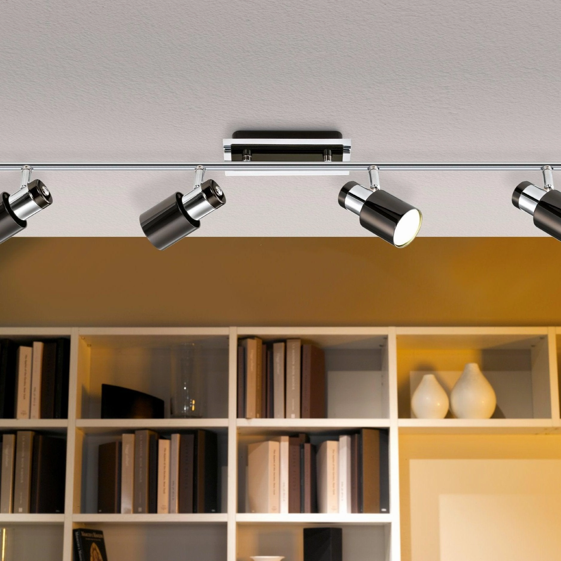 Eglo Davida 1 Black Nickel & Chrome 4 Light Bar Spotlight