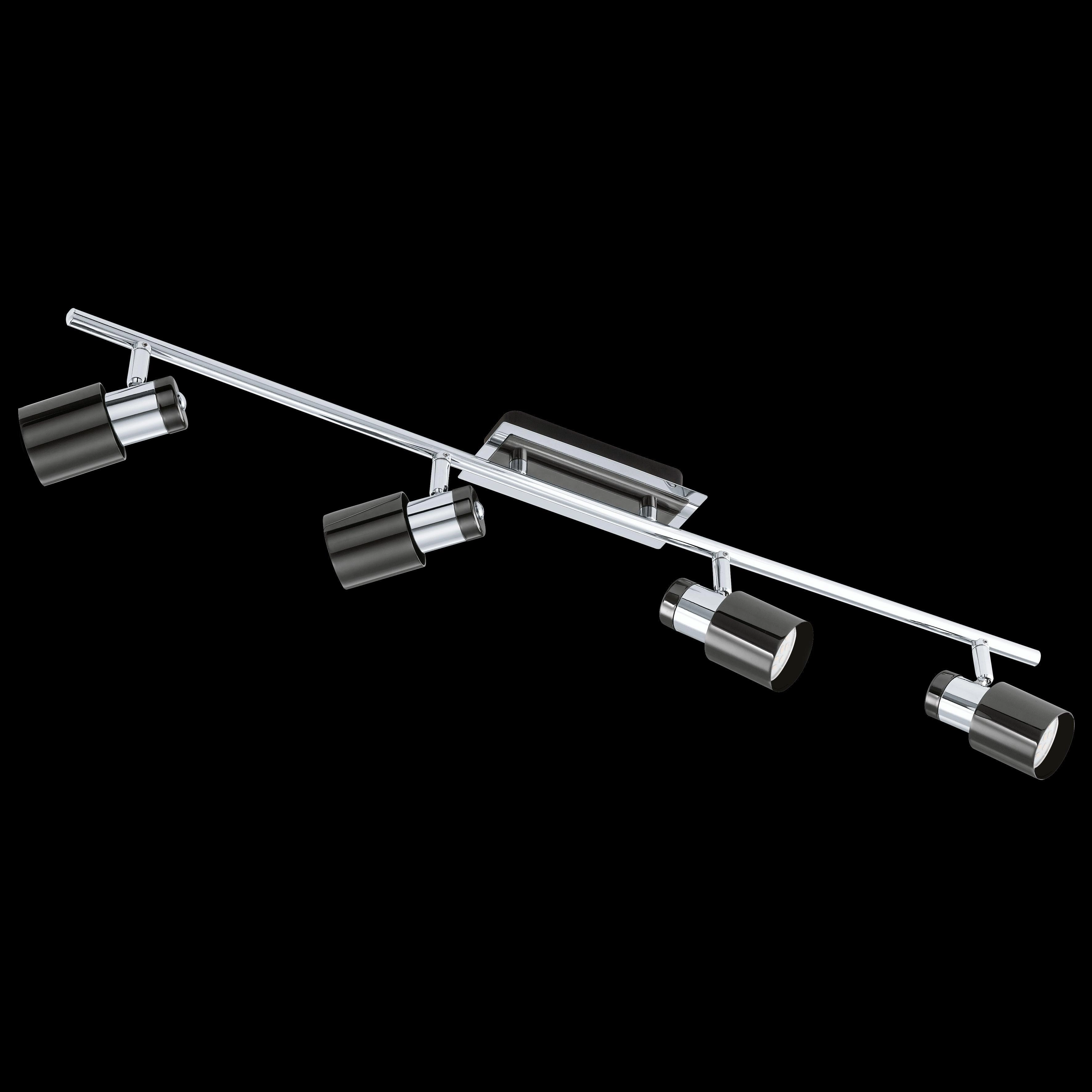 Eglo Davida 1 Black Nickel & Chrome 4 Light Bar Spotlight