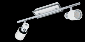 Eglo Davida Chrome & White 2 Light Bar Spotlight tall arc lamp for living room