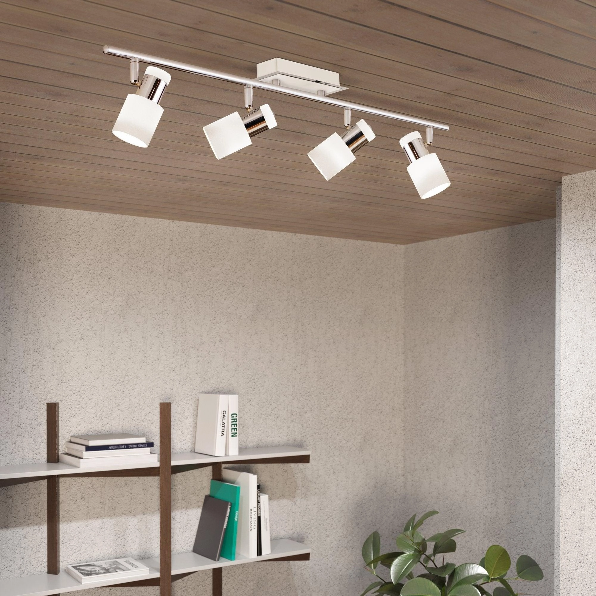 Eglo Davida Chrome & White 4 Light Bar Spotlight