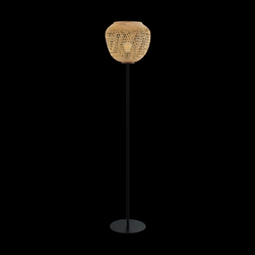 Eglo Dembleby Black Metal Floor Lamp with Wicker Lampshade creative lampshade design