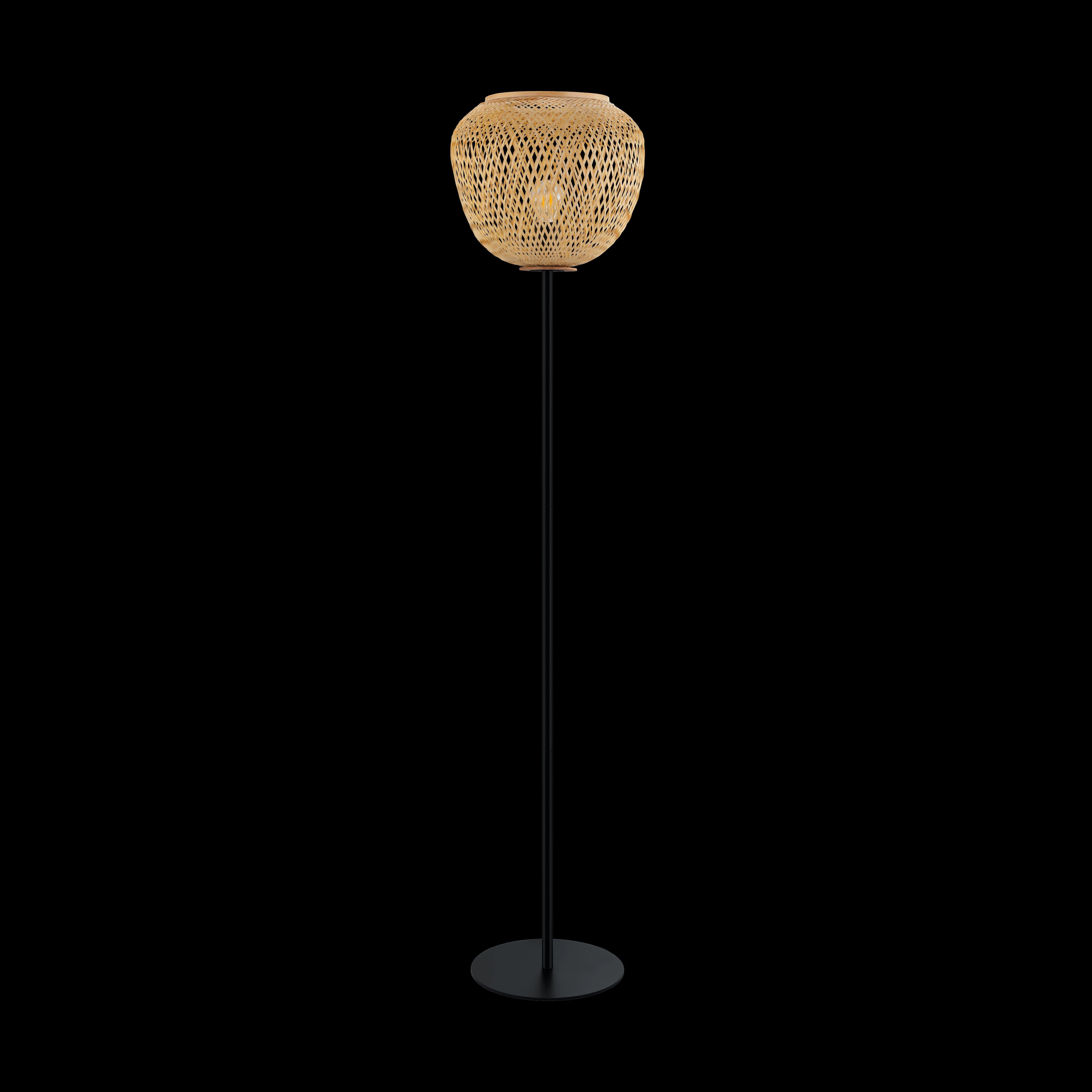 Eglo Dembleby Black Metal Floor Lamp with Wicker Lampshade creative lampshade design