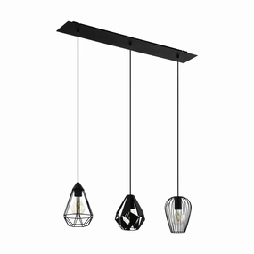 Eglo Distaff 3 Light Geometric Bar Ceiling Pendant sleek LED ceiling lamp