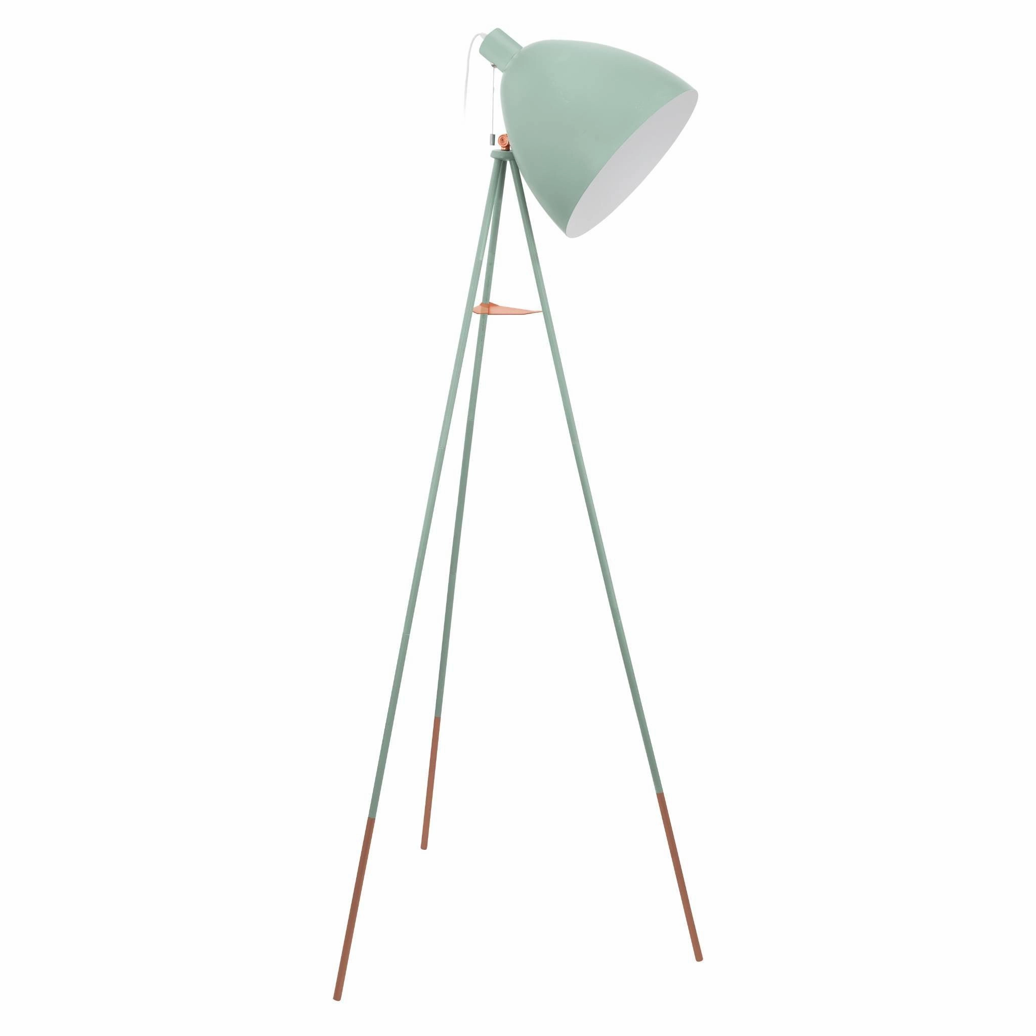 Eglo Dundee Mint Green & Copper Tripod Floor Lamp