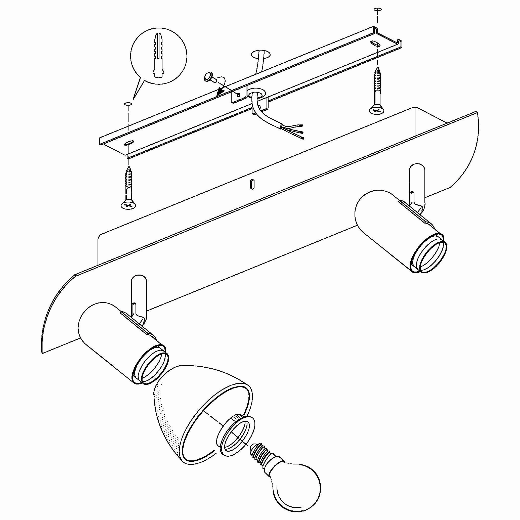 Eglo Enea Nickel & Satin Glass 2 Light Bar Spotlight