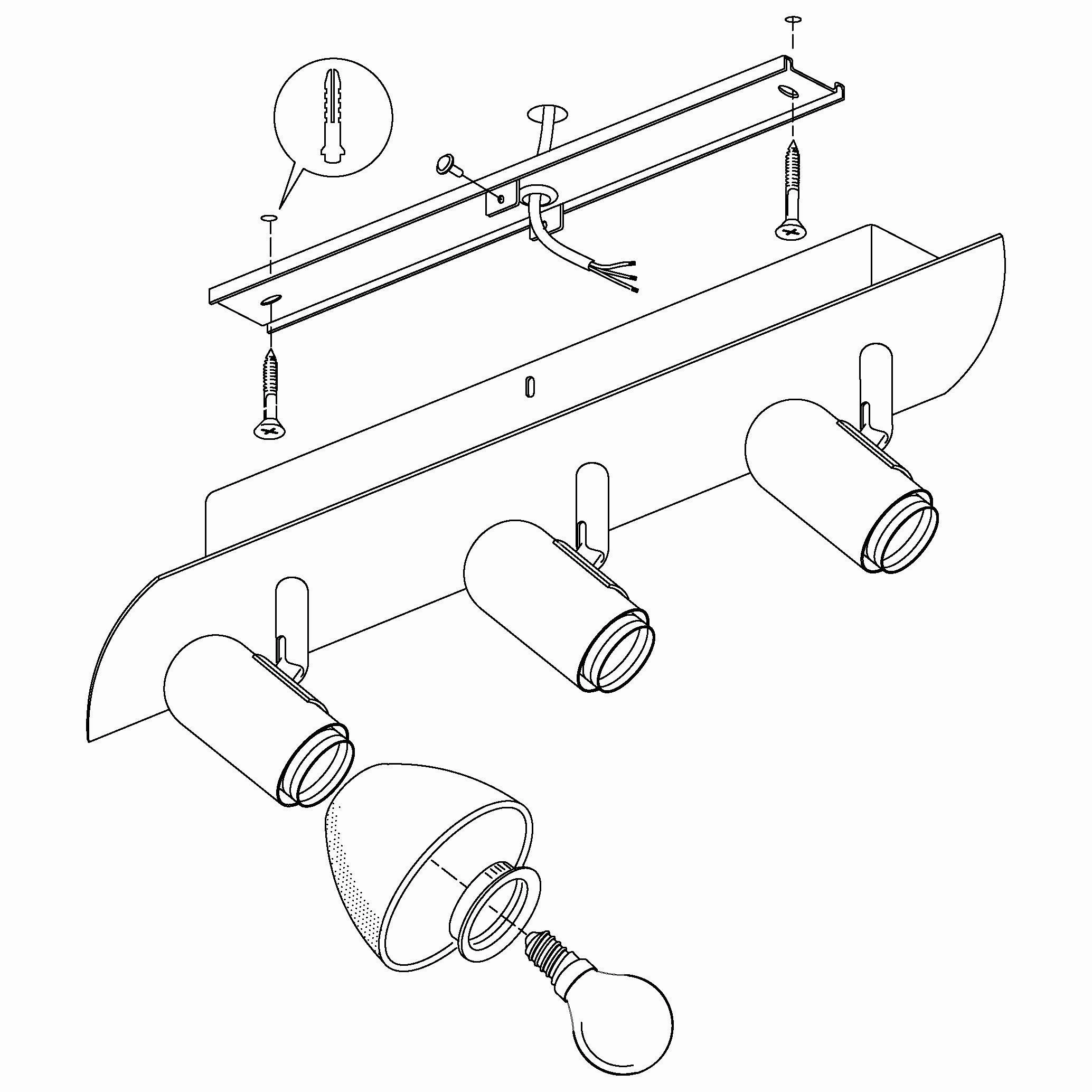 Eglo Enea Nickel & Satin Glass 3 Light Bar Spotlight