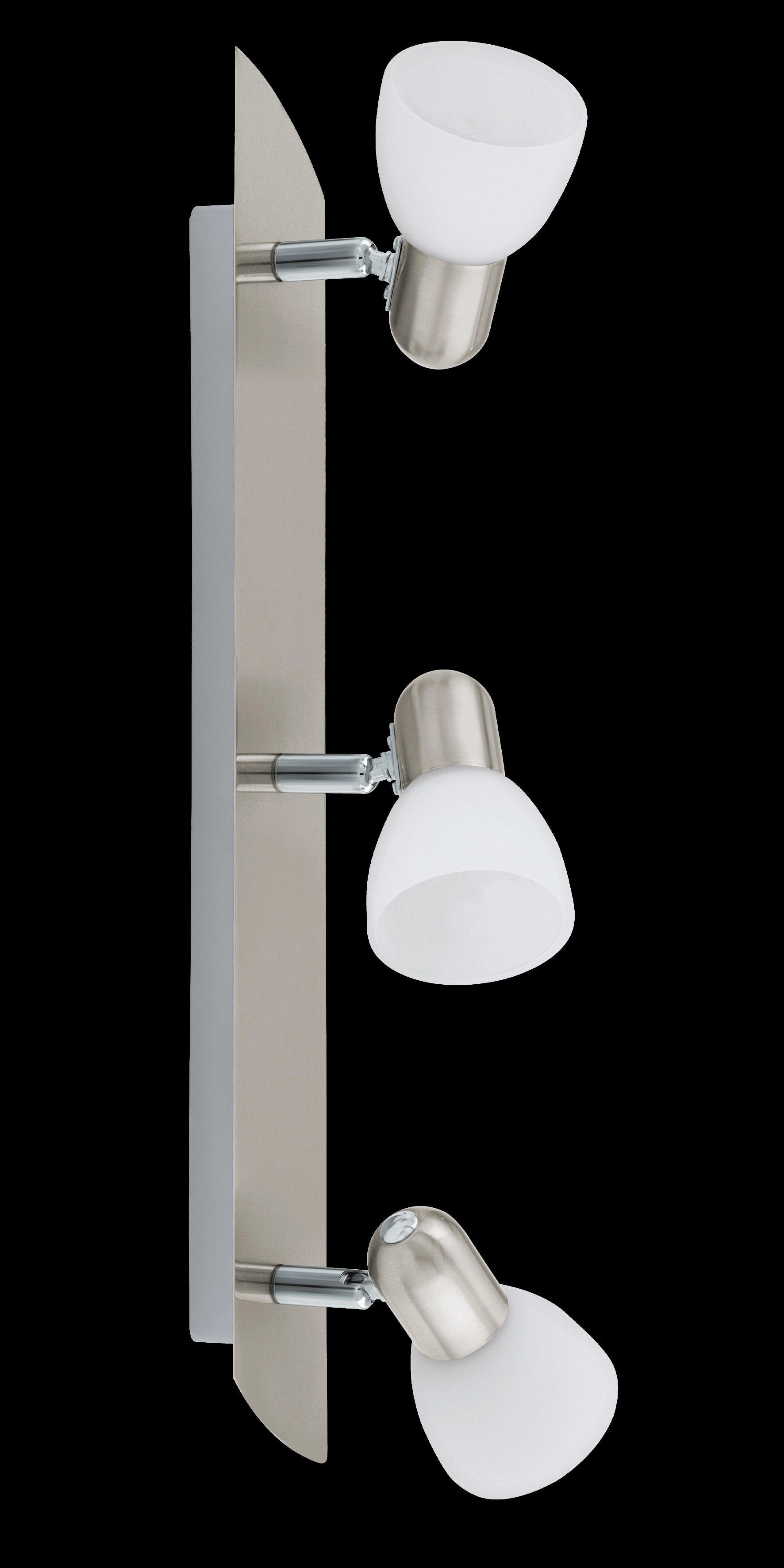 Eglo Enea Nickel & Satin Glass 3 Light Bar Spotlight
