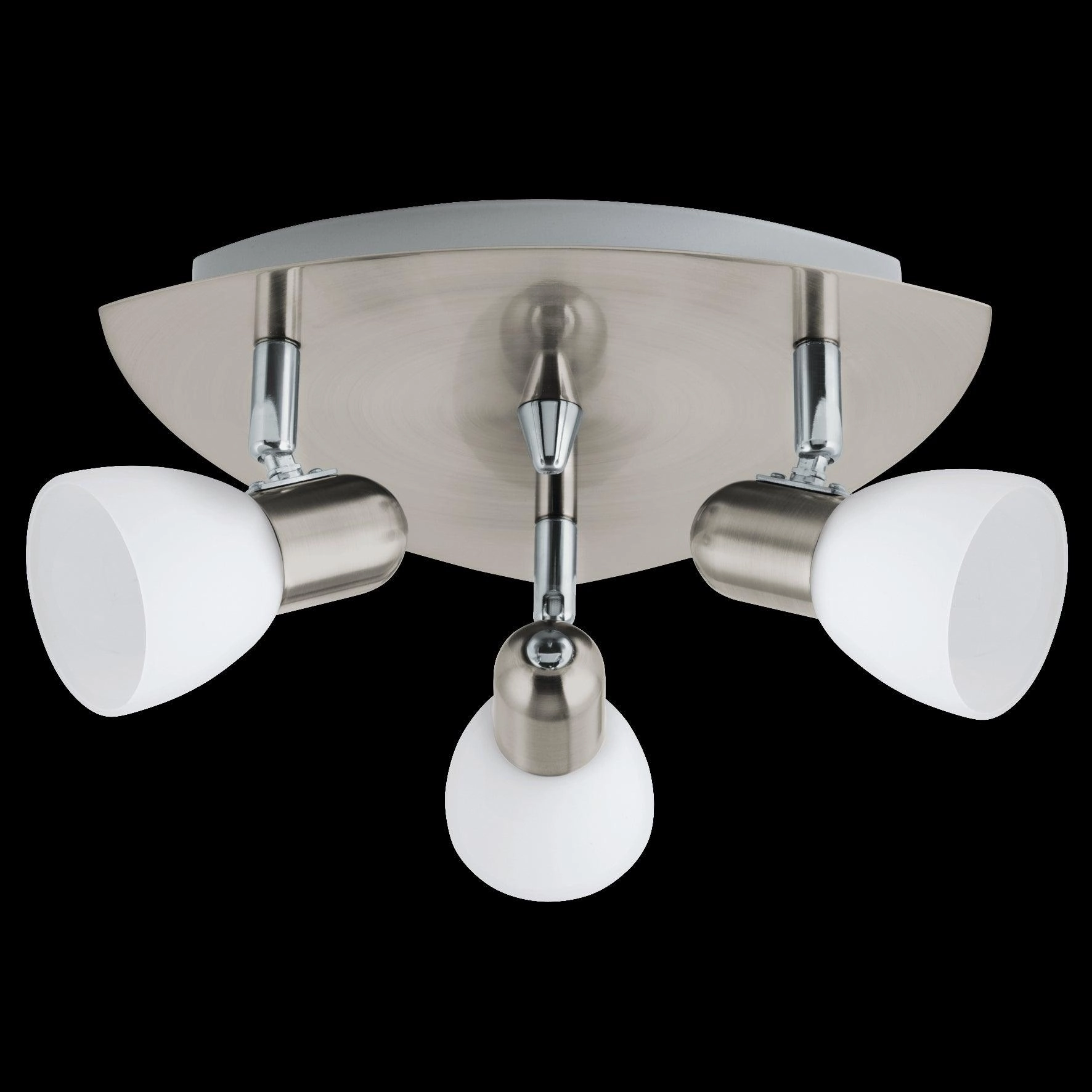 Eglo Enea Nickel & Satin Glass 3 Light Plate Spotlight