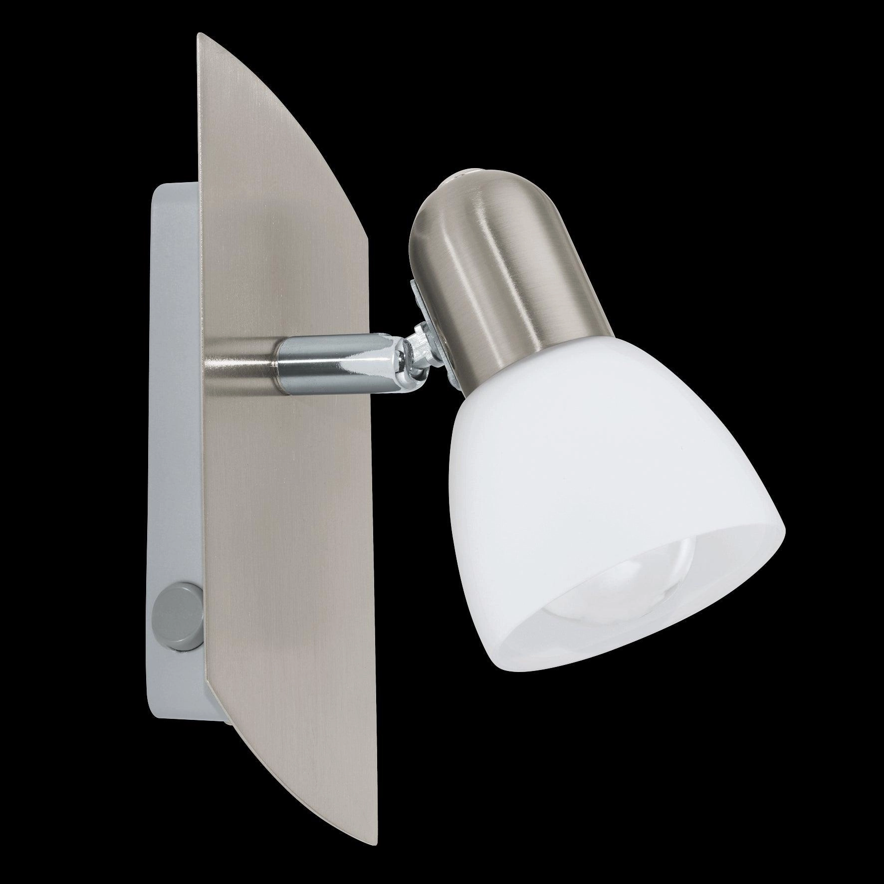 Eglo Enea Nickel & Satin Glass Wall Spotlight