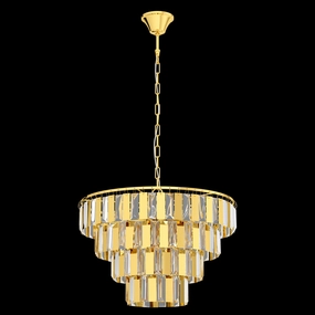 Eglo Erseka Crystal Glass & Brass Ceiling Pendant - 48.5cm sleek LED ceiling lamp