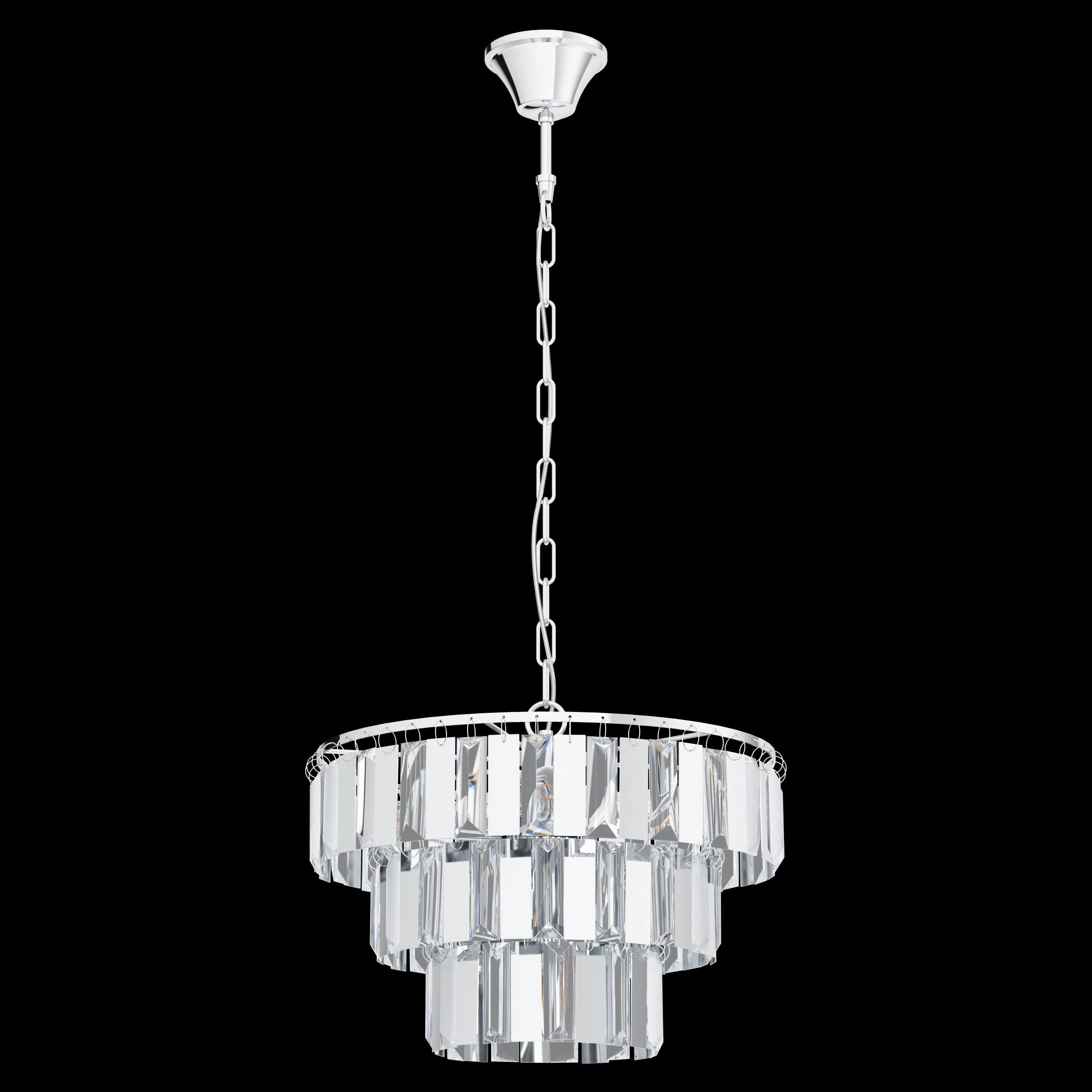 Eglo Erseka Crystal Glass & Chrome Ceiling Pendant - 38.5cm