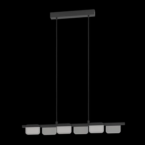 Eglo Ervidel LED Black & Acrylic 6 Light Ceiling Pendant sleek LED ceiling lamp