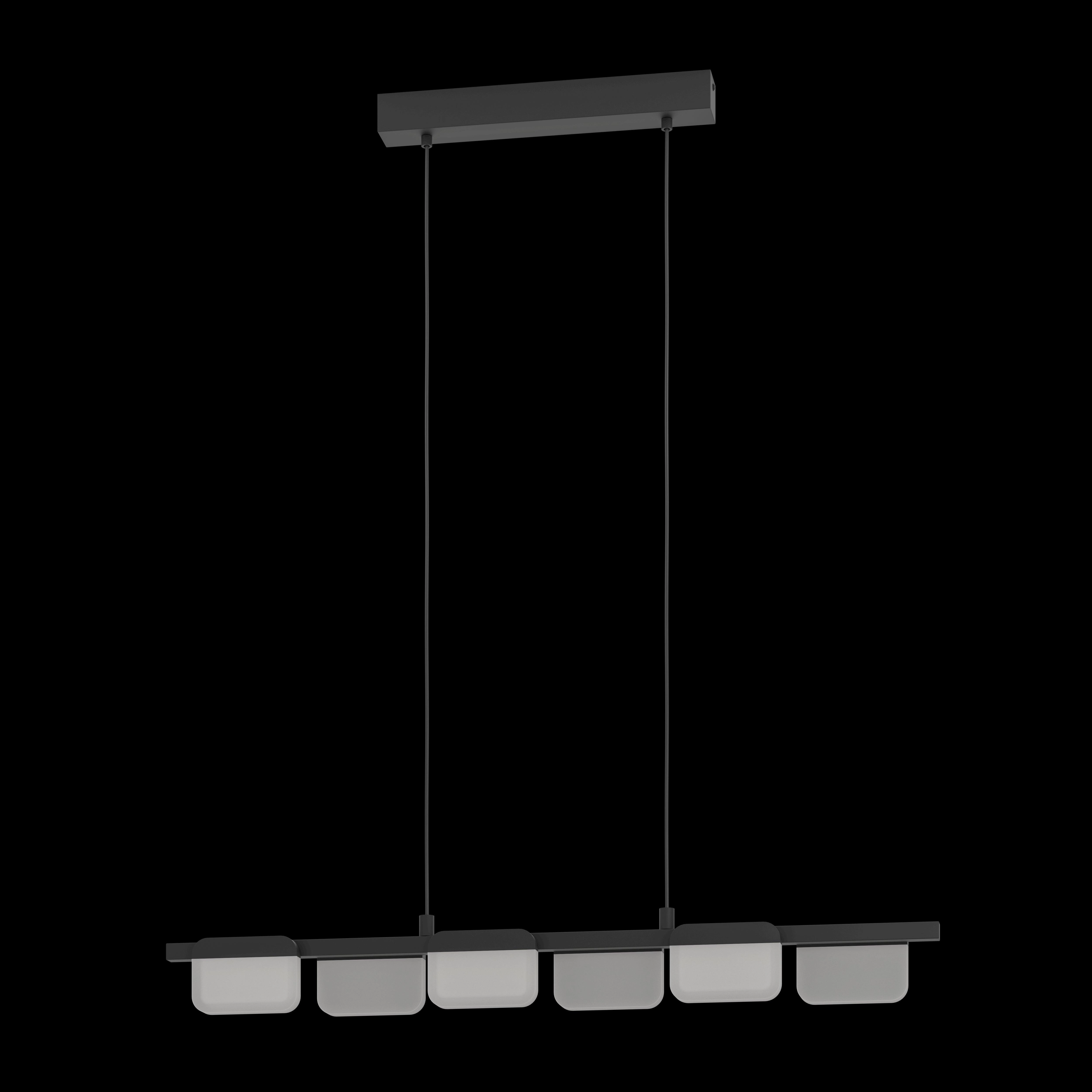 Eglo Ervidel LED Black & Acrylic 6 Light Ceiling Pendant sleek LED ceiling lamp