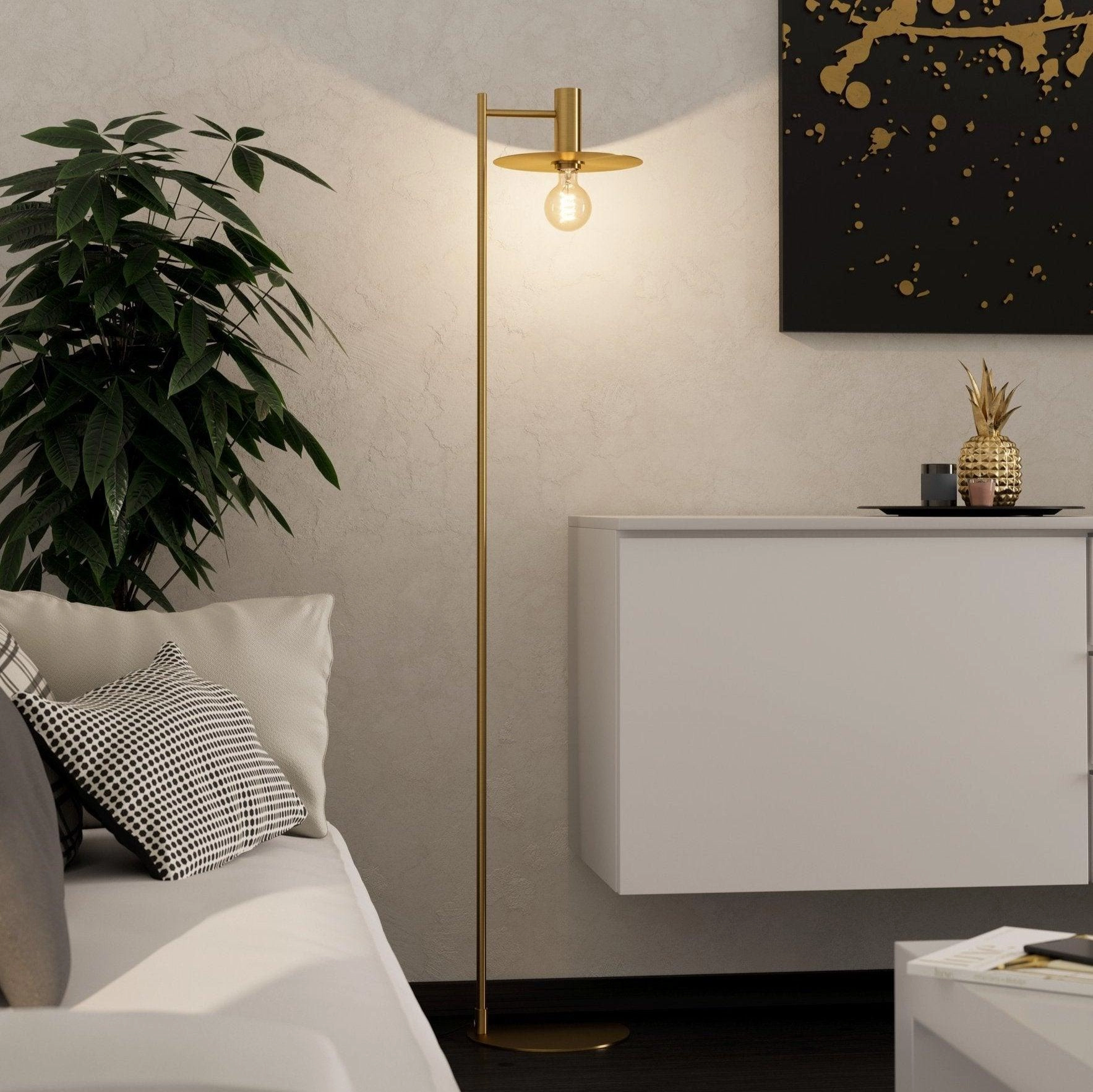 Eglo Escandell Modern Brass Floor Lamp creative lampshade design