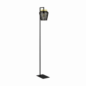 Eglo Escandidos Black & Gold Floor Lamp With Fine Wire Shade creative lampshade design