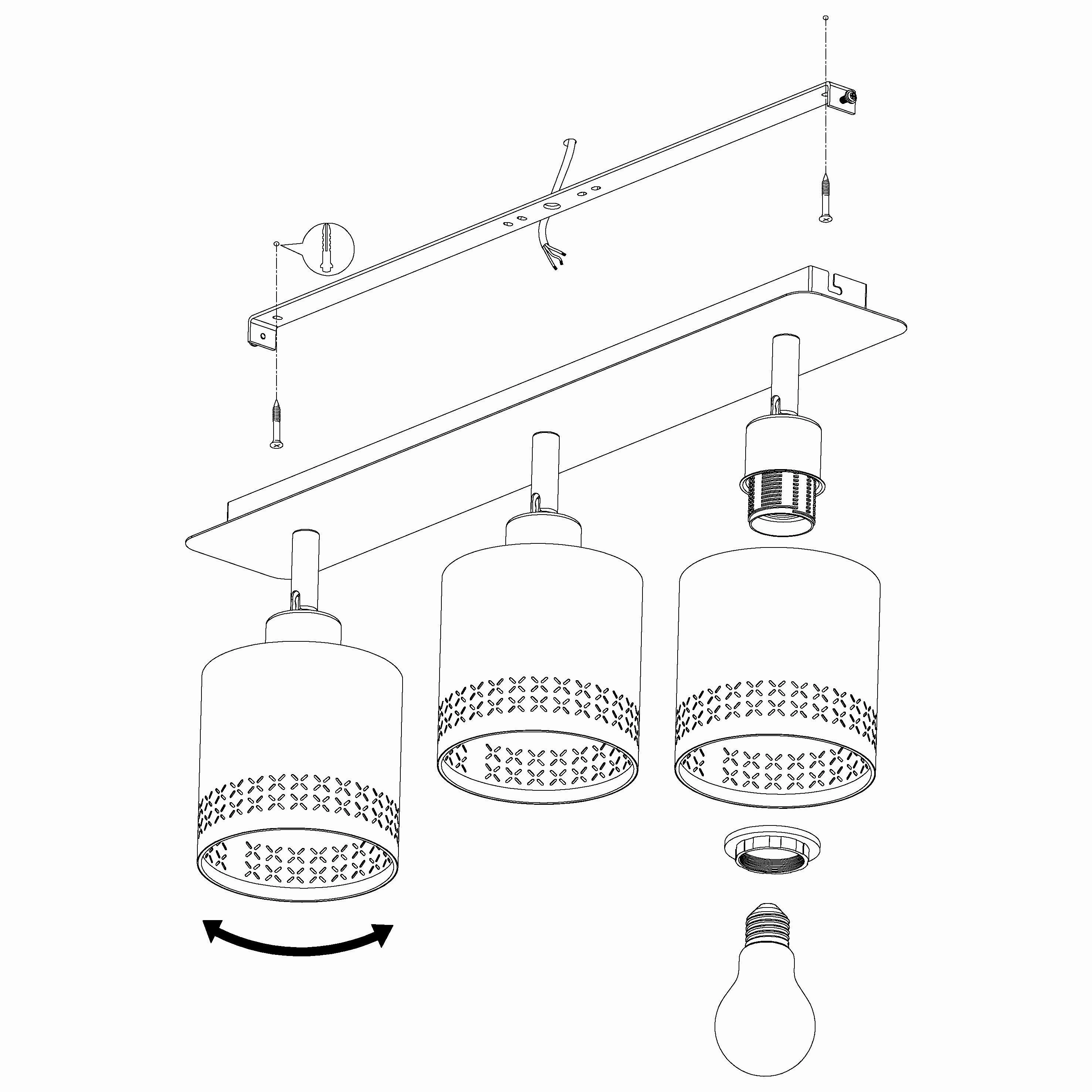 Eglo Esteperra Black & Gold 3 Light Bar Spotlight