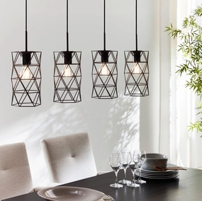 Eglo Estevau Dark Brown Wire Shaded Bar Ceiling Pendant sleek LED ceiling lamp