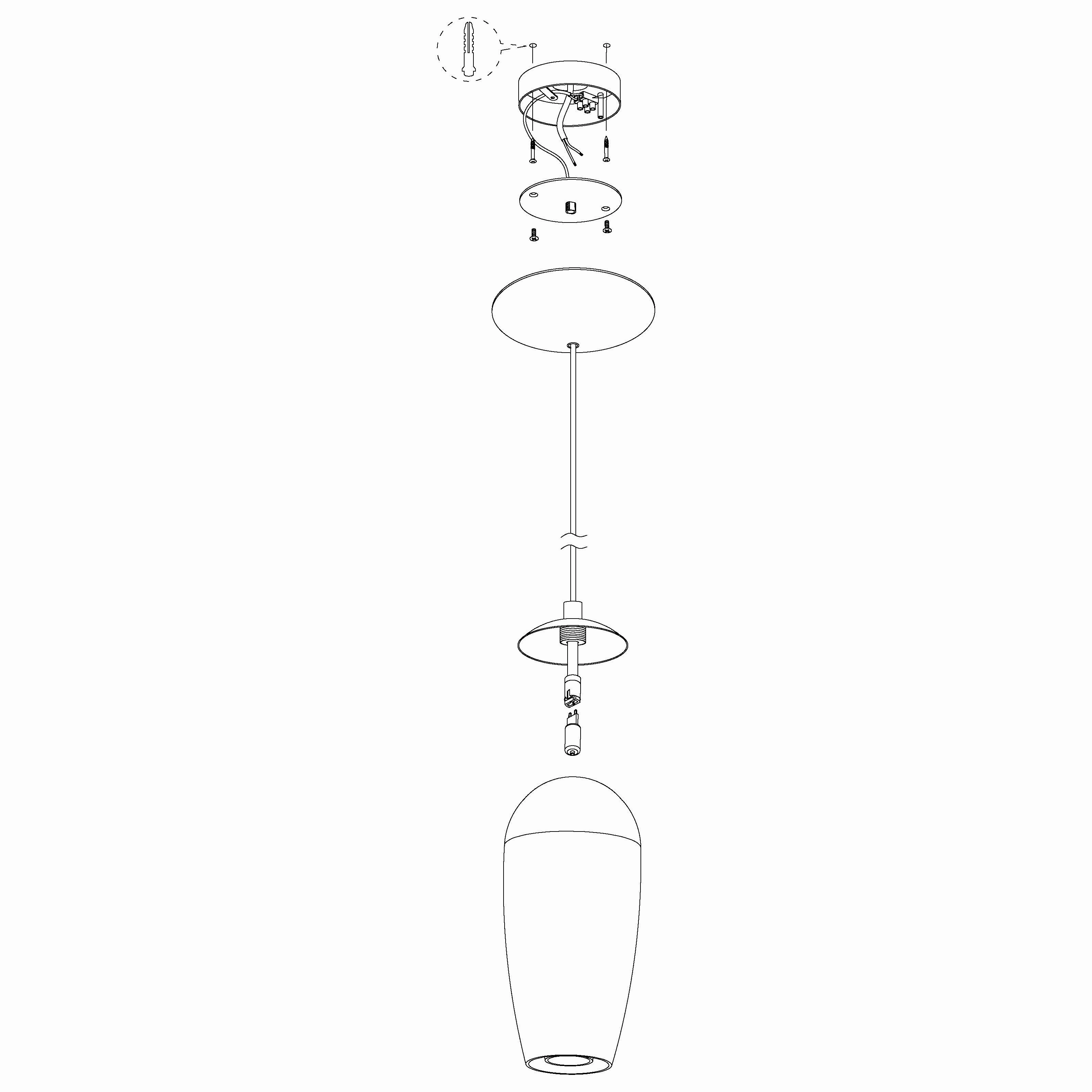 Eglo Farsala Smoked Black & Clear Glass Ceiling Pendant