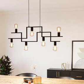Eglo Fembard 7 Light Black Metal Ceiling Pendant flush mount ceiling fixture