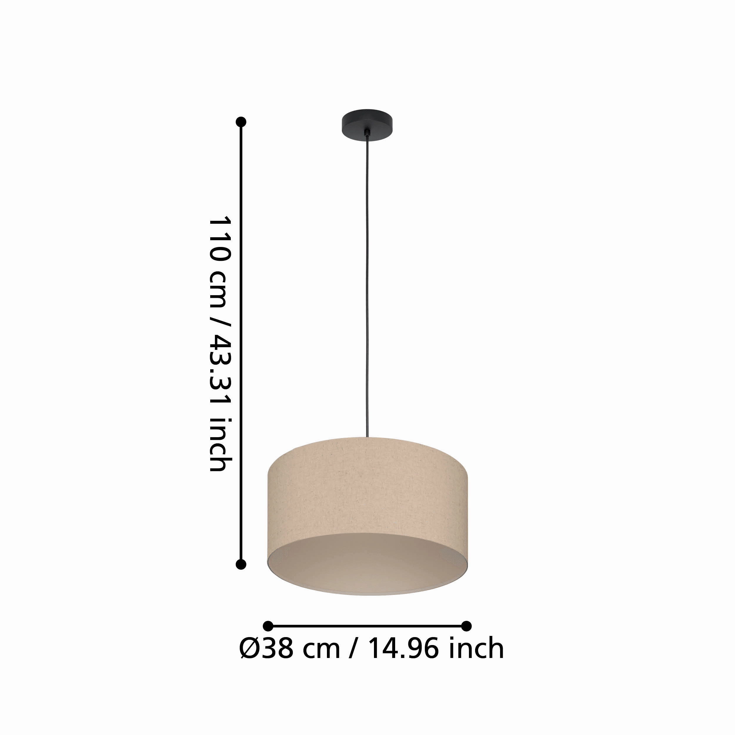 Eglo Feniglia Round Linen Lampshade Pendant