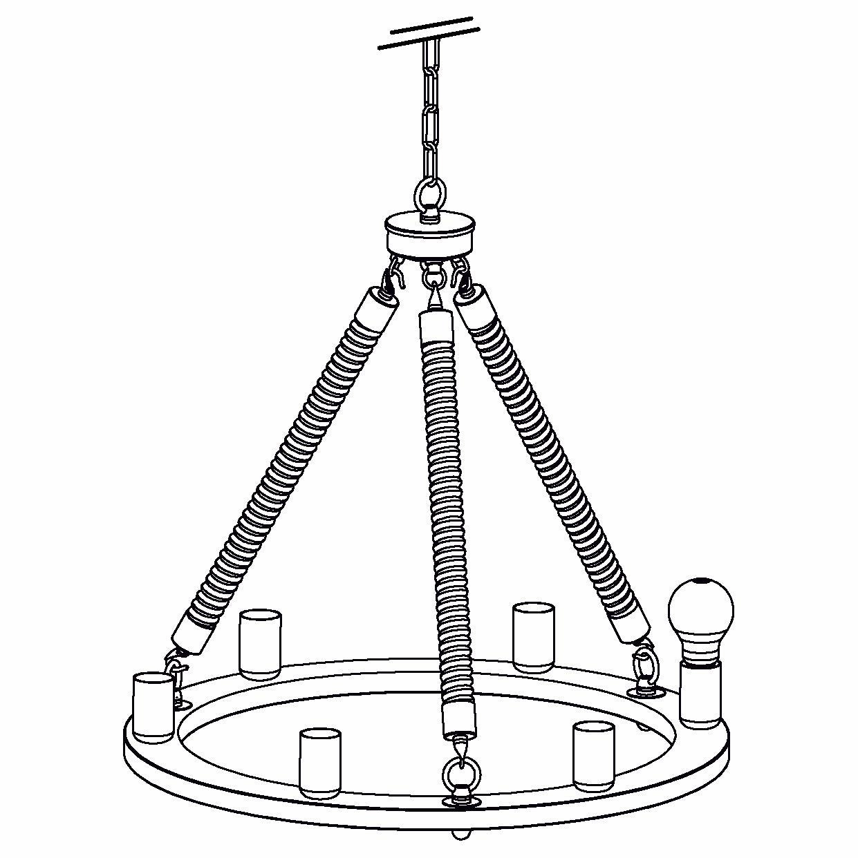 Eglo Findlay 6 Light Black Metal & Rope Ceiling Pendant