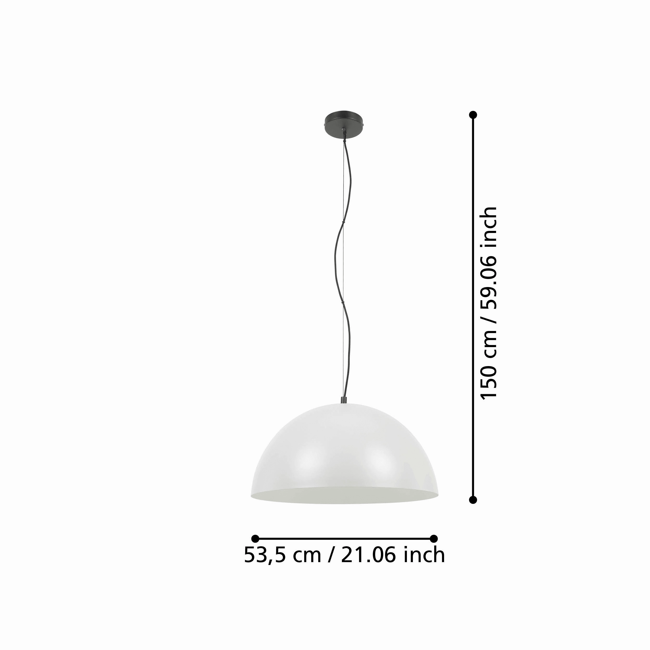 Eglo Gaetano 1 Grey Round Steel Shade Pendant