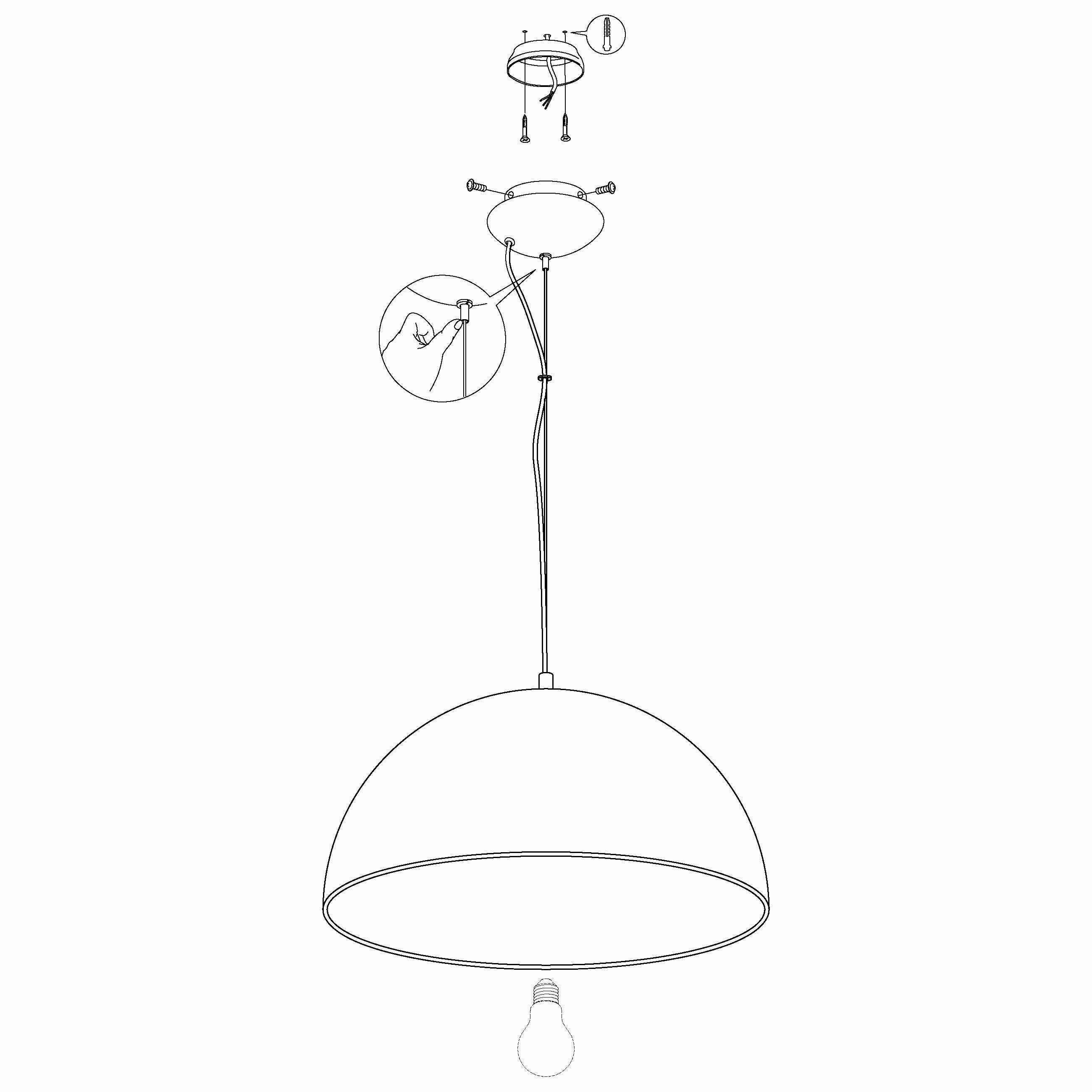 Eglo Gaetano 1 Round Black & Copper Ceiling Pendant - 53cm