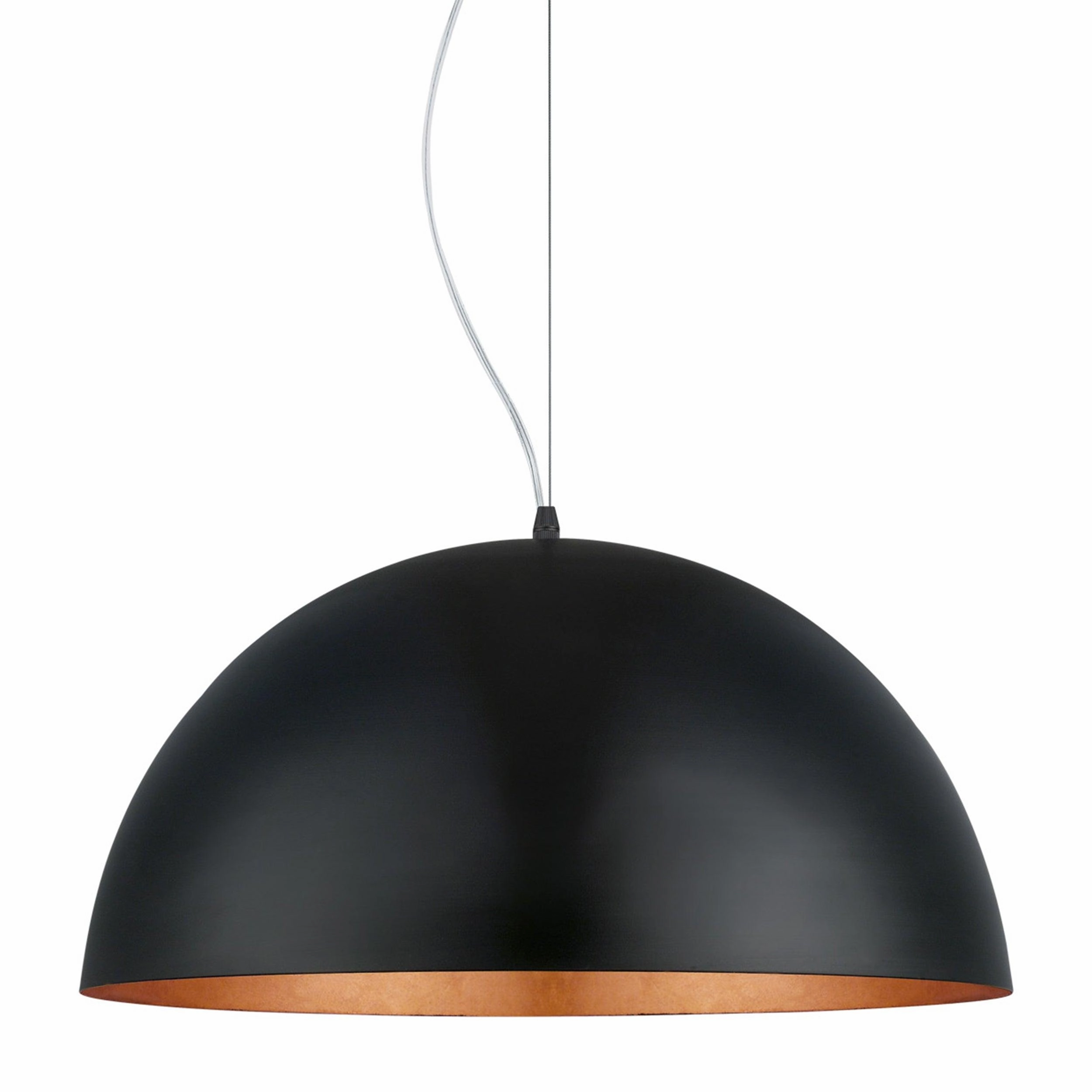 Eglo Gaetano 1 Round Black & Copper Ceiling Pendant - 53cm