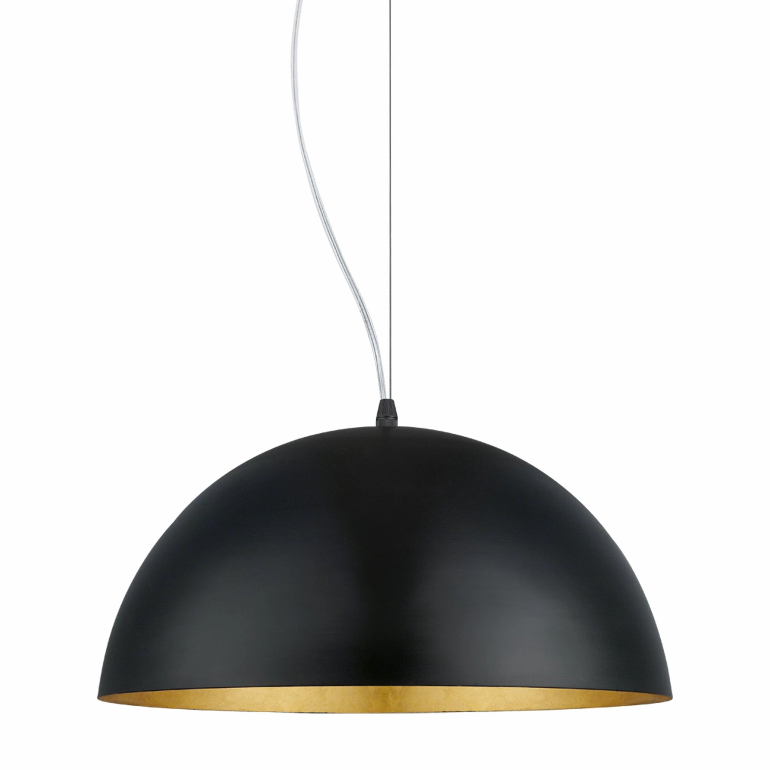 Eglo Gaetano 1 Round Black & Gold Ceiling Pendant - 38cm