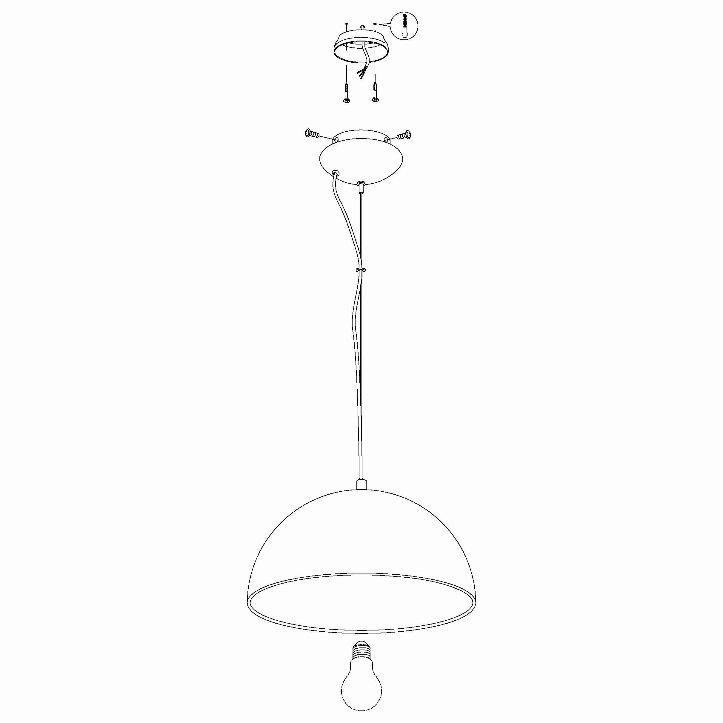 Eglo Gaetano 1 Round Black & Gold Ceiling Pendant - 38cm