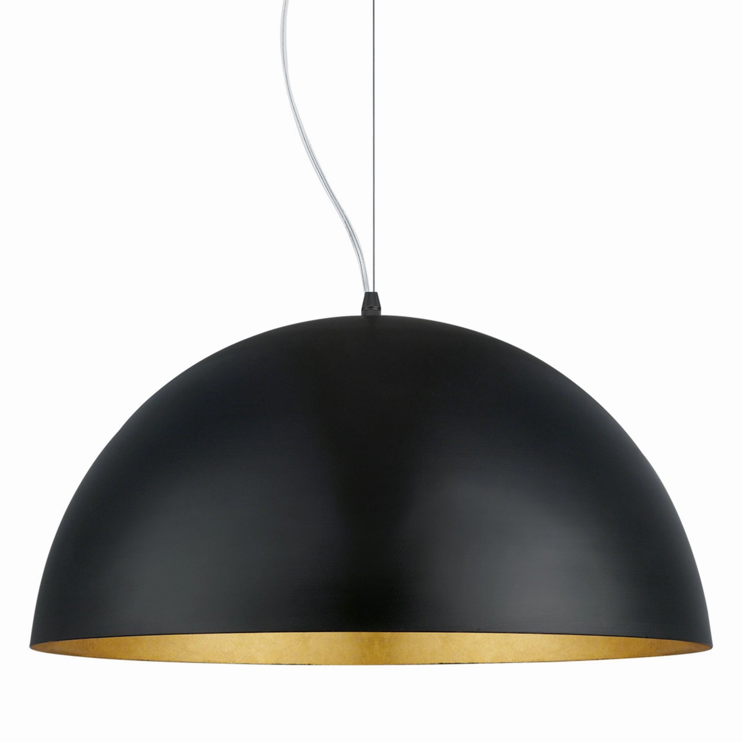 Eglo Gaetano 1 Round Black & Gold Ceiling Pendant - 53cm