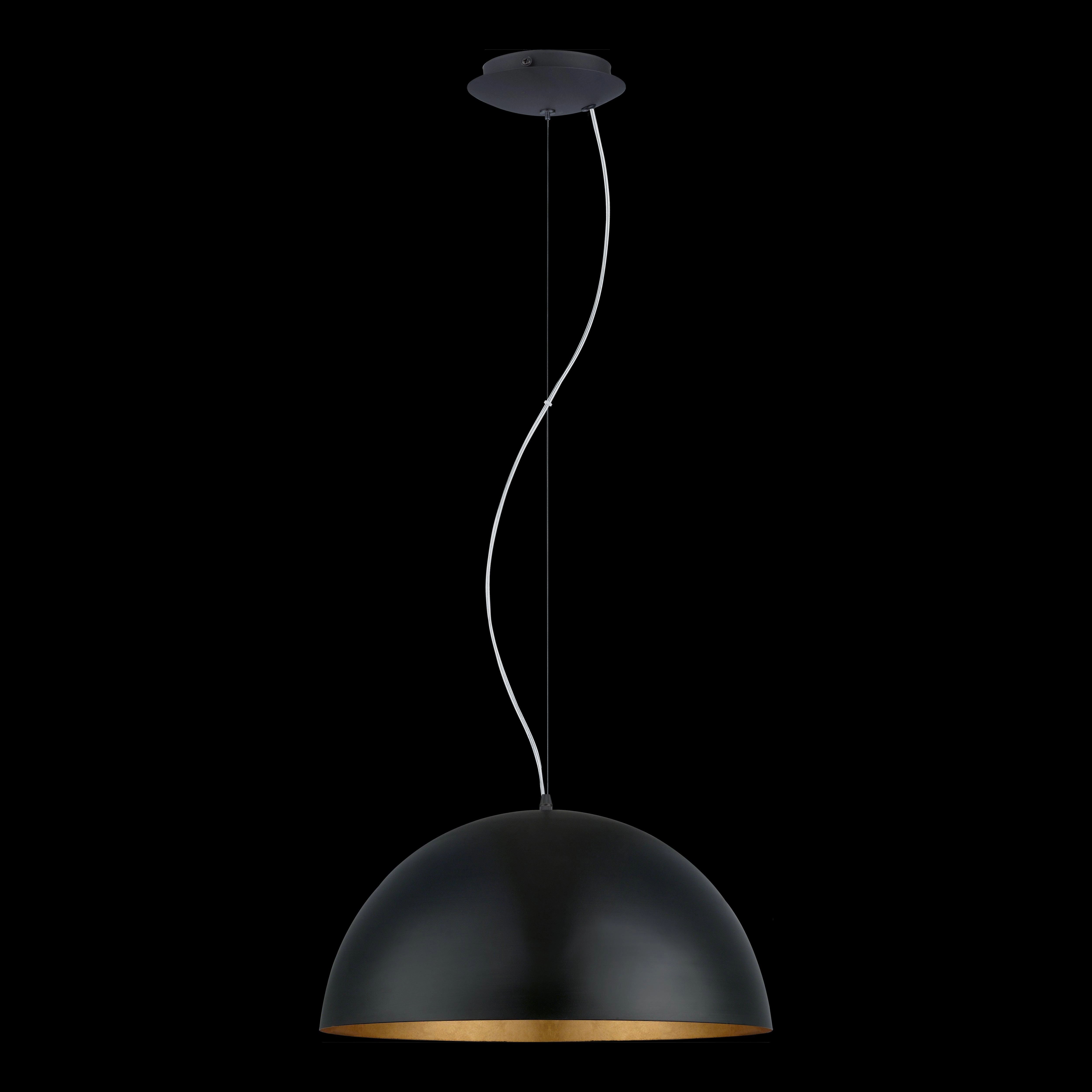 Eglo Gaetano 1 Round Black & Gold Ceiling Pendant - 53cm