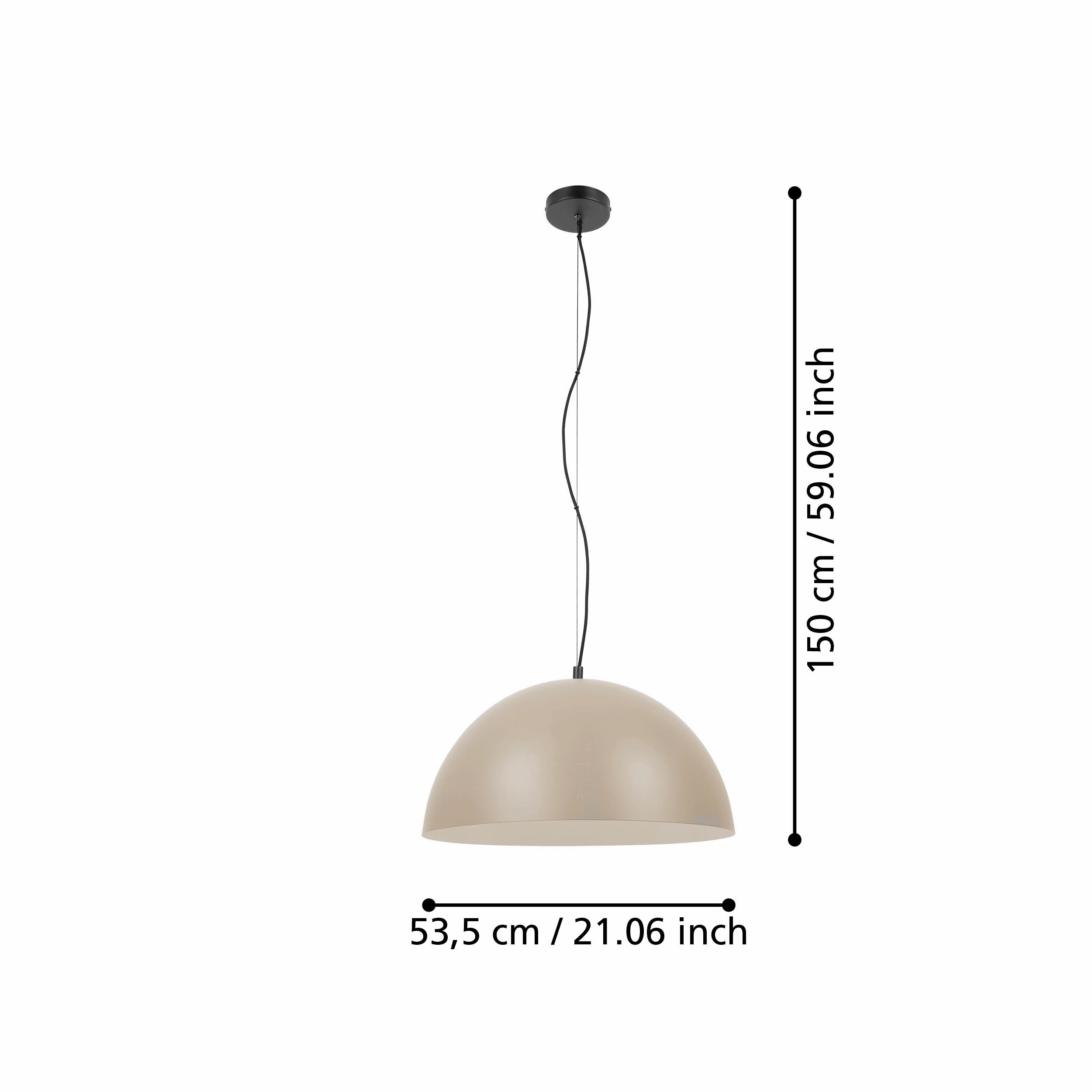Eglo Gaetano 1 Sand-coloured Round Steel Shade Pendant