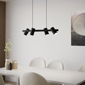 Eglo Gatuela 1 Adjustable Black Metal 4 Light Pendant sleek LED ceiling lamp
