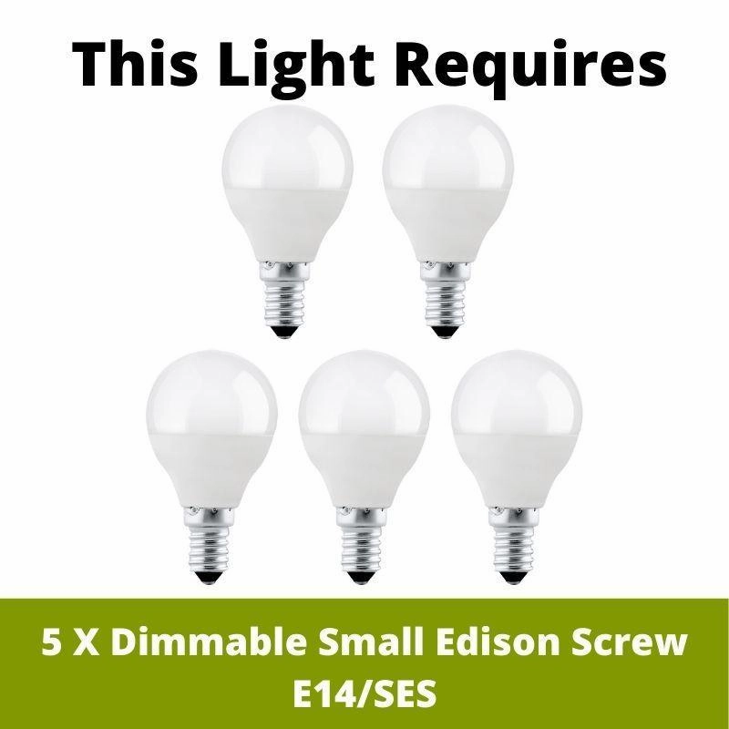 Eglo Gatuela 1 Light Adjustable Black Metal 6 Light Pendant