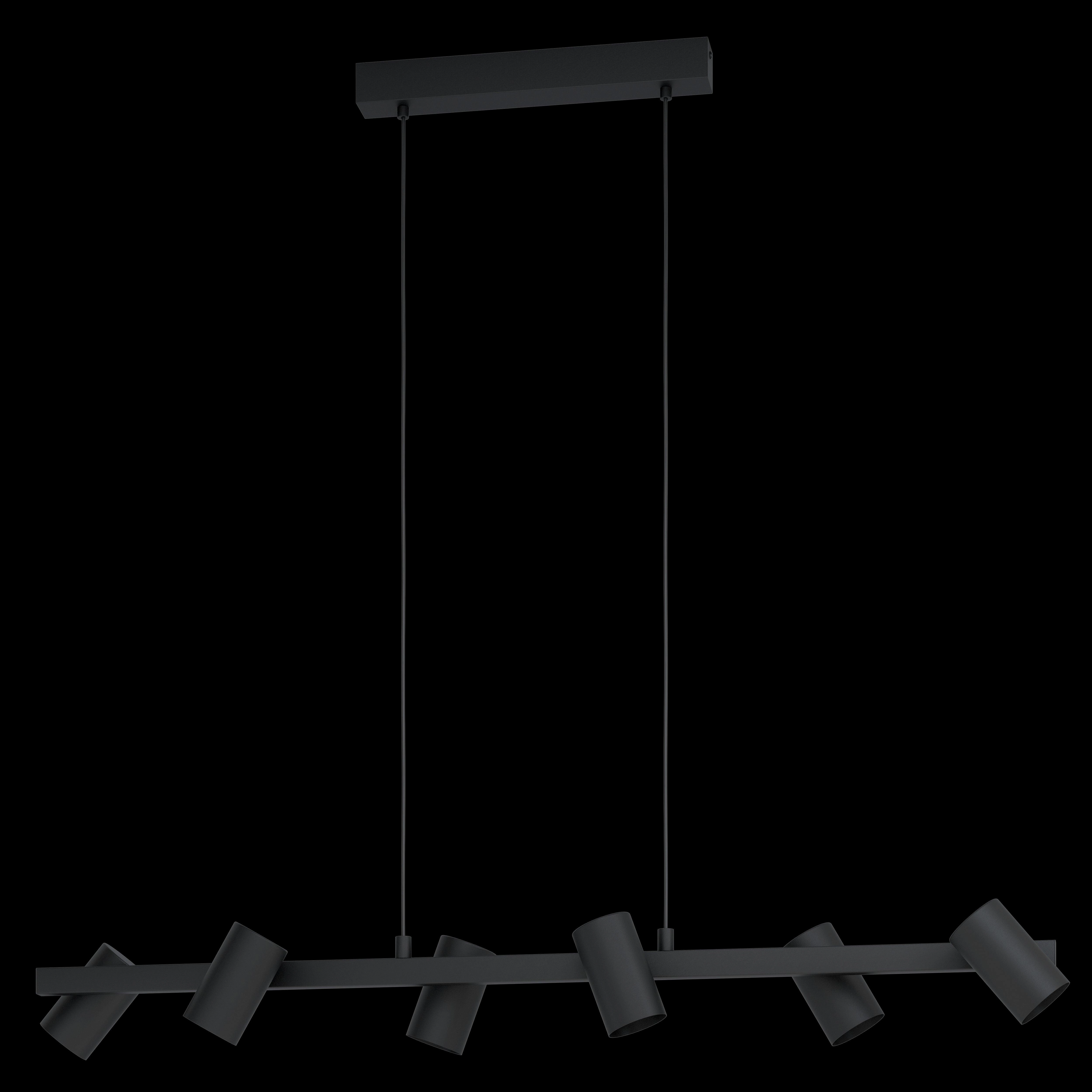 Eglo Gatuela 1 Light Adjustable Black Metal 6 Light Pendant
