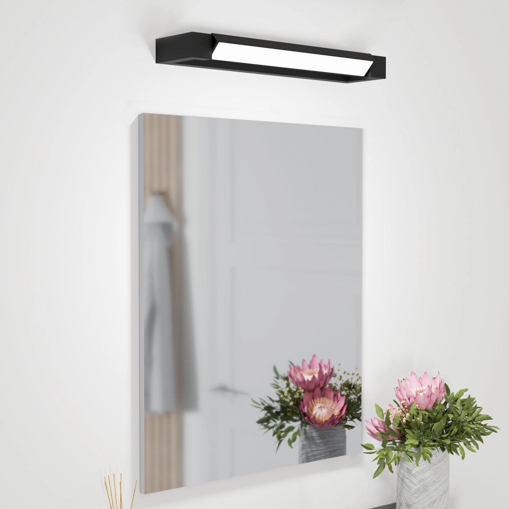 Eglo Gemiliana IP44 LED Black Bathroom Wall Light - 45cm vintage desk lamp