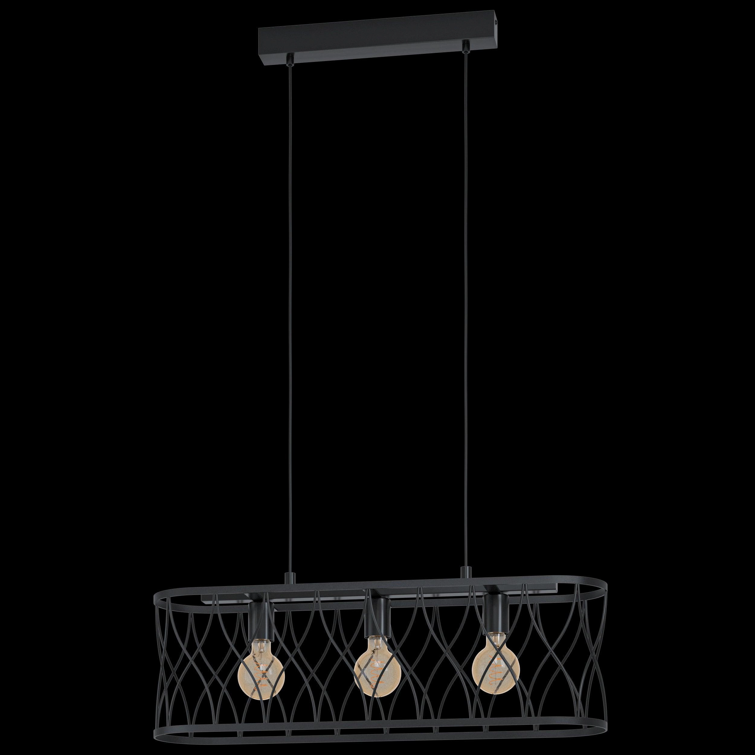 Eglo Giltspur 3 Light Black Wire Latticework Ceiling Pendant