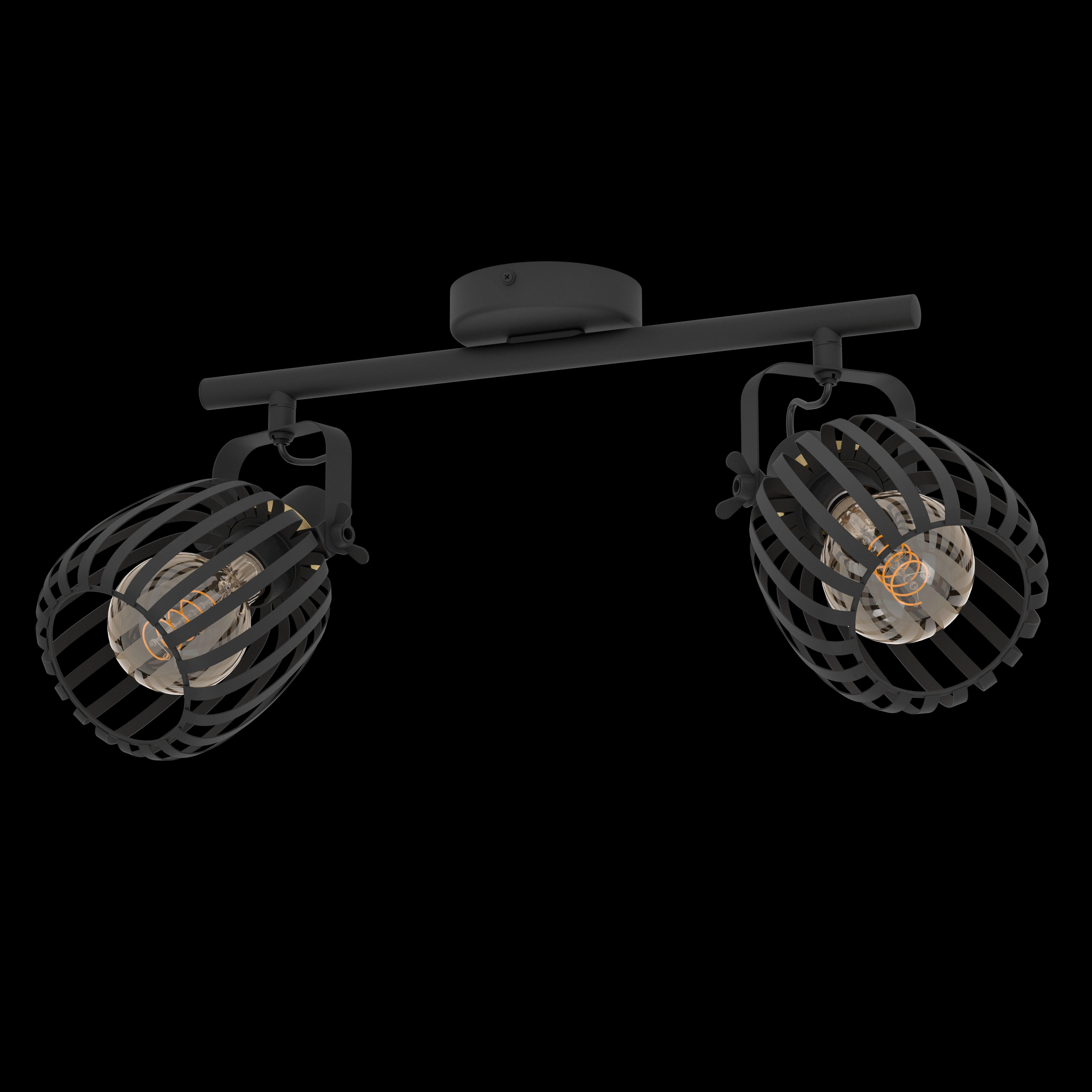 Eglo Girona Black & Brass 2 Light Bar Spotlight