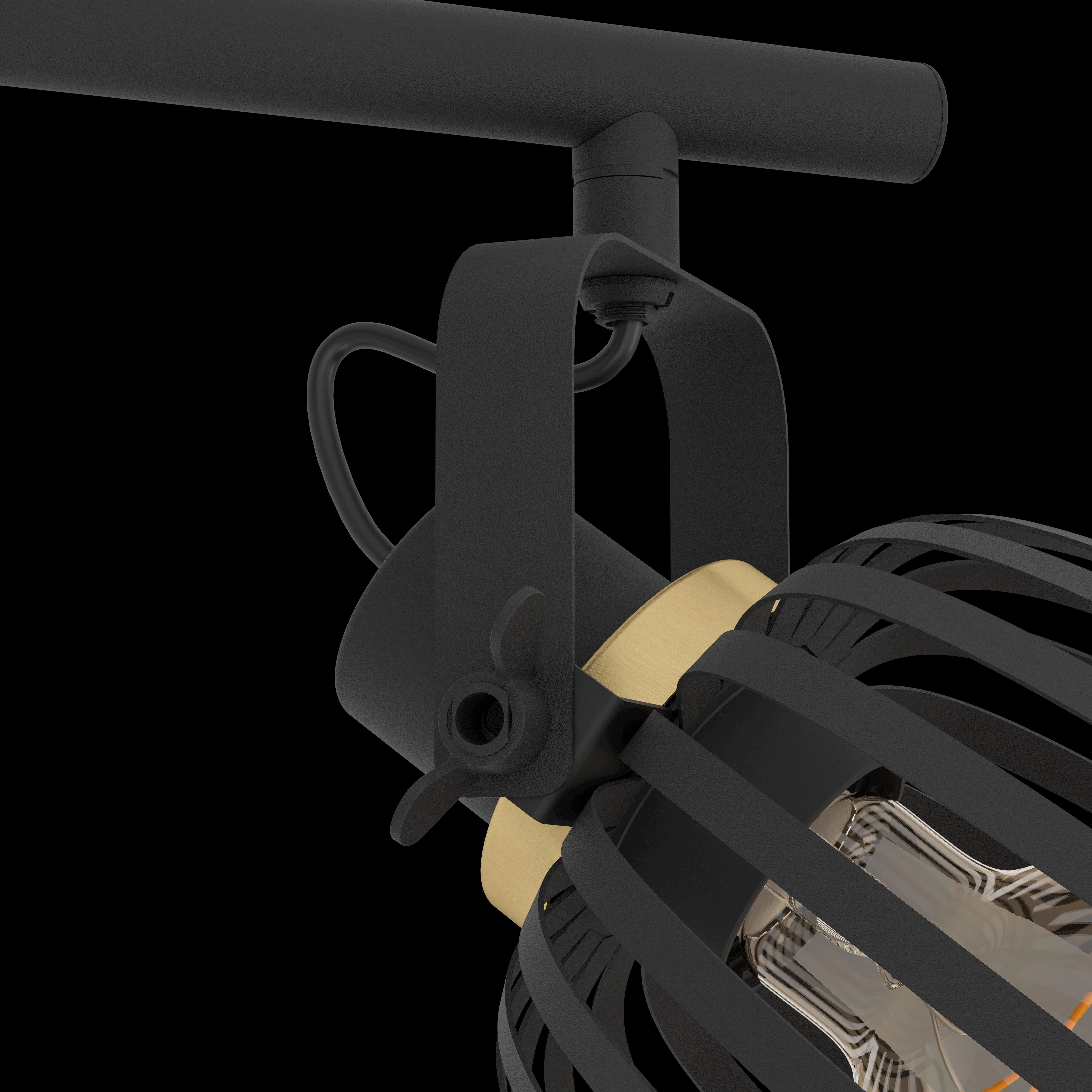 Eglo Girona Black & Brass 2 Light Bar Spotlight