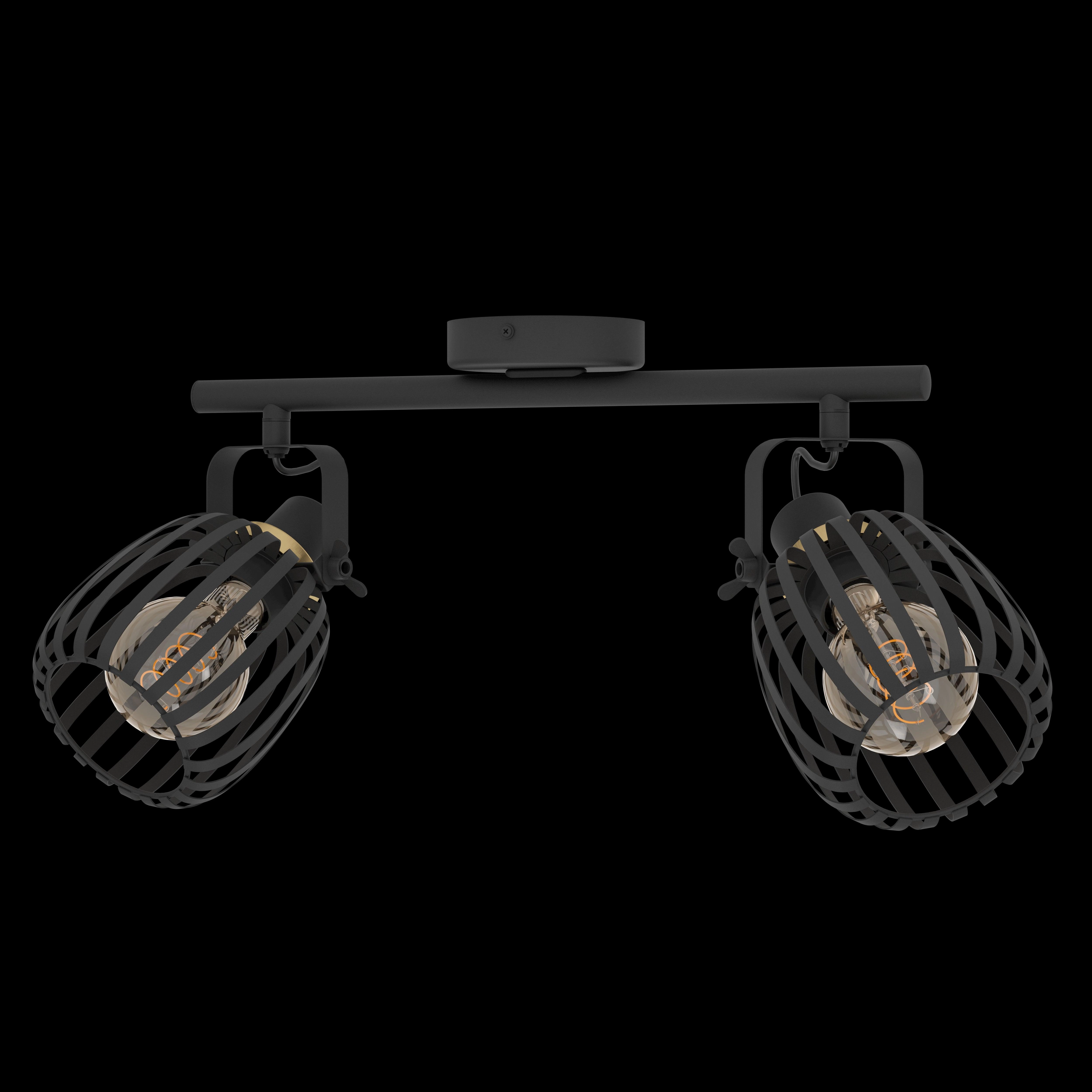 Eglo Girona Black & Brass 2 Light Bar Spotlight