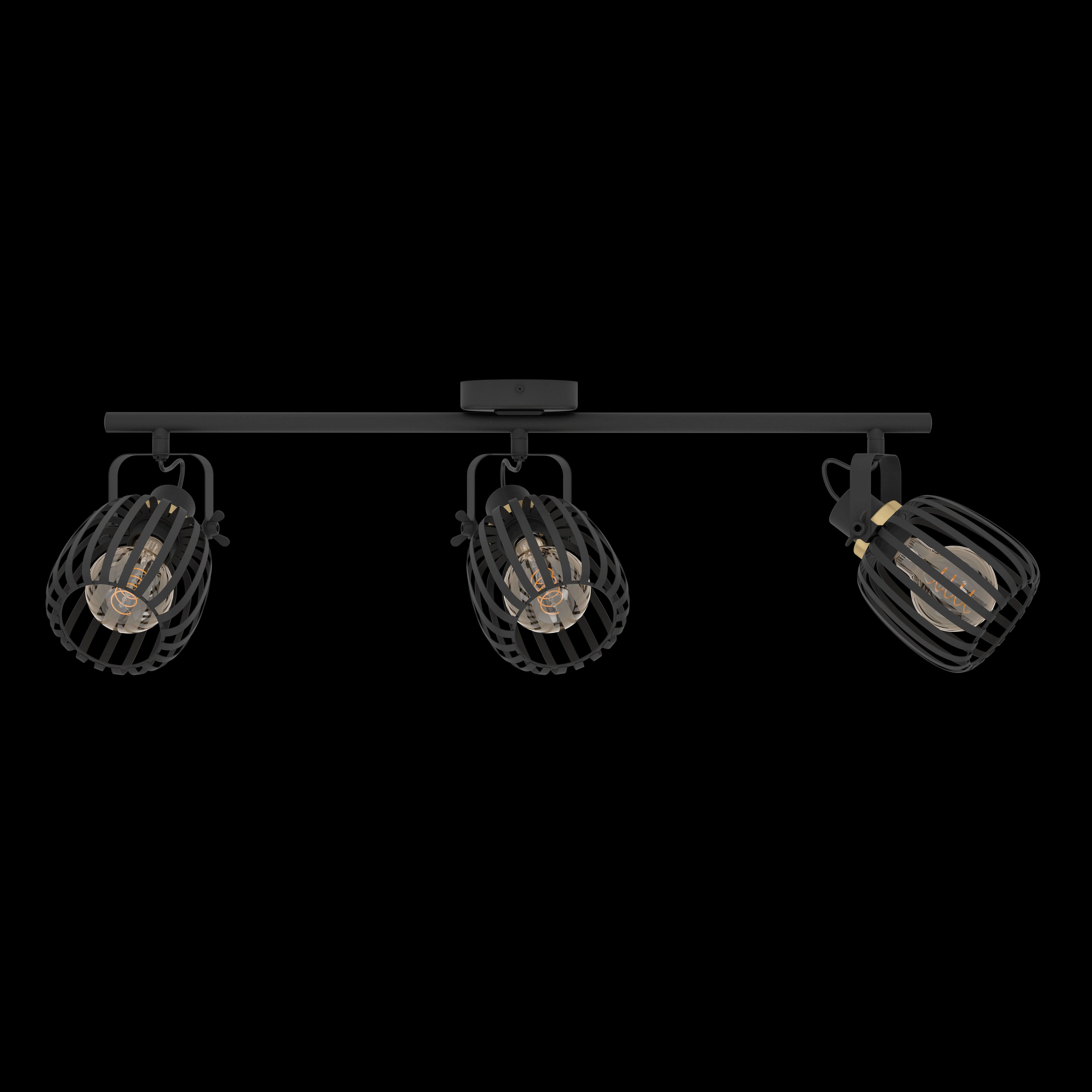 Eglo Girona Black & Brass 3 Light Bar Spotlight