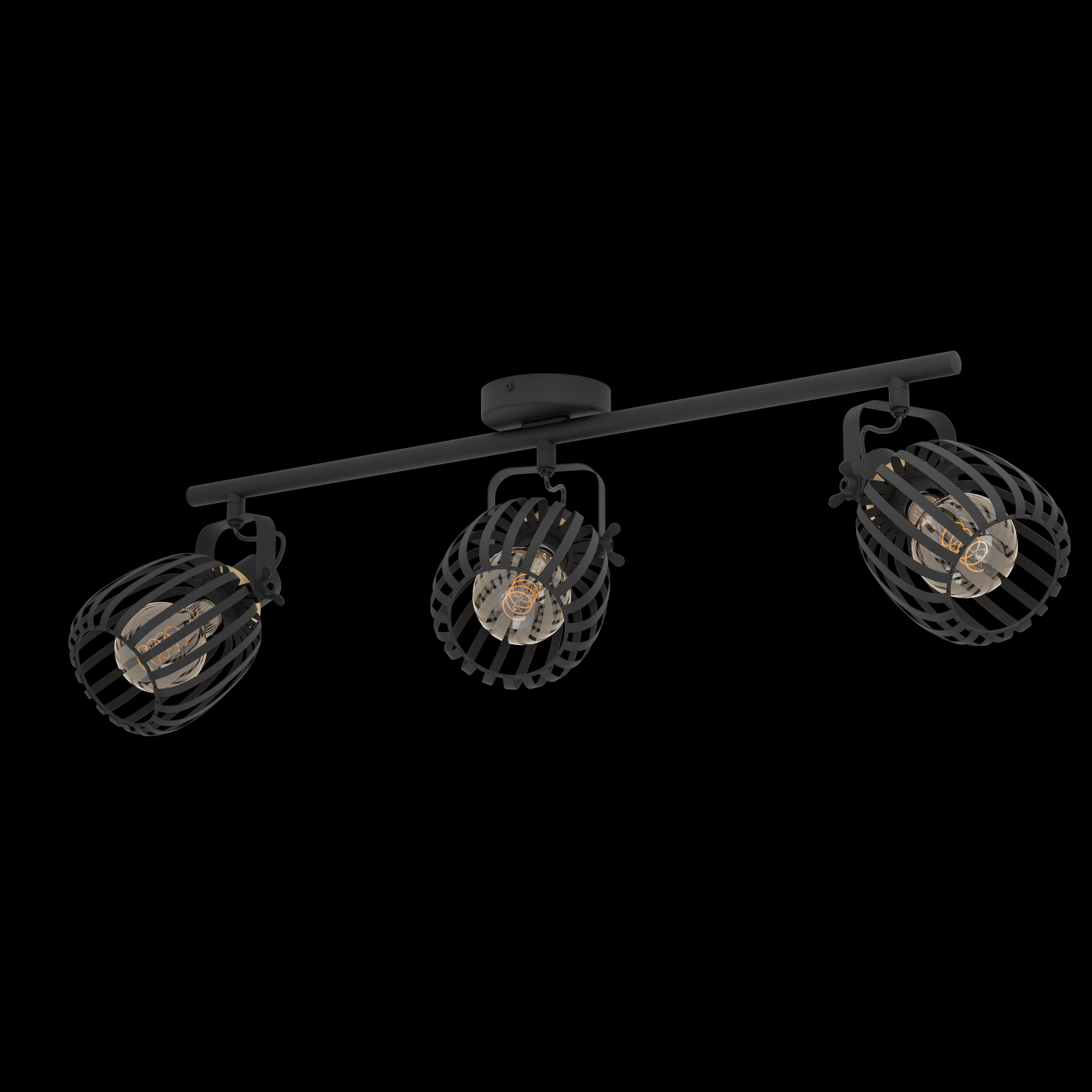 Eglo Girona Black & Brass 3 Light Bar Spotlight