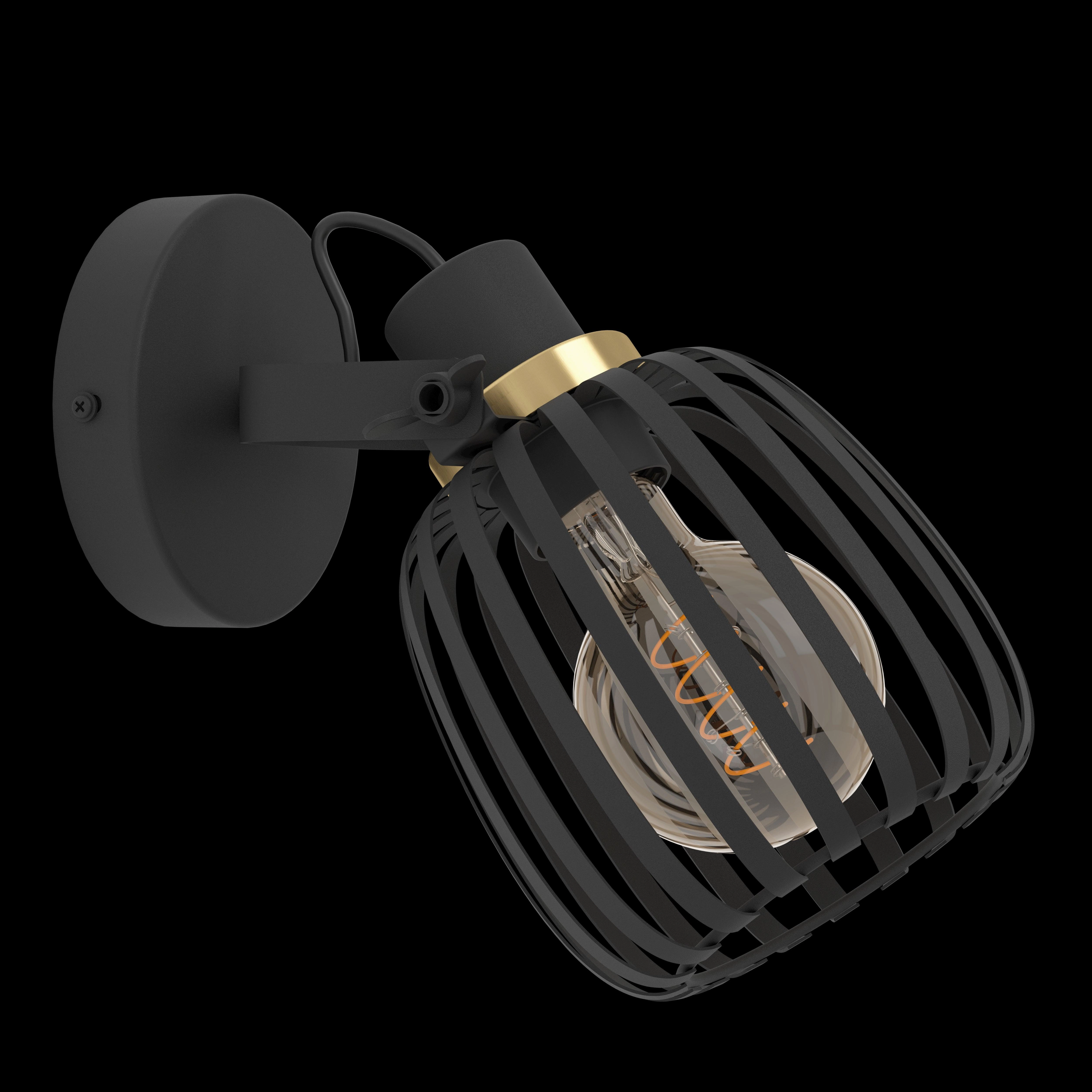 Eglo Girona Black & Brass Wall Spotlight