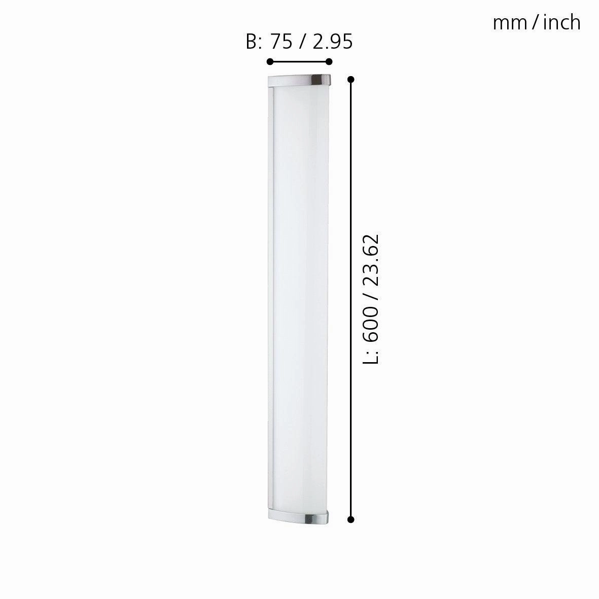 Eglo Gita 2 IP44 Chrome LED Bathroom Wall Light - 60cm