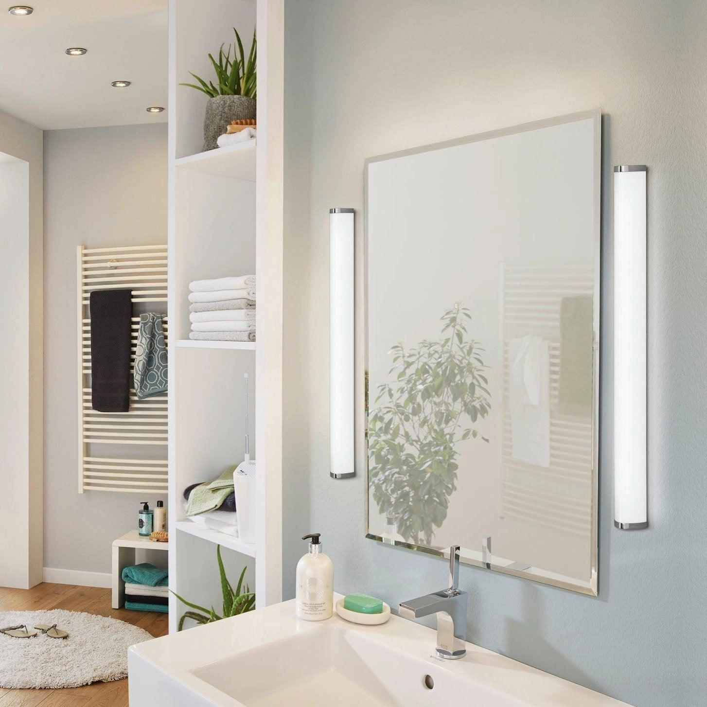 Eglo Gita 2 IP44 Chrome LED Bathroom Wall Light - 90cm vintage desk lamp