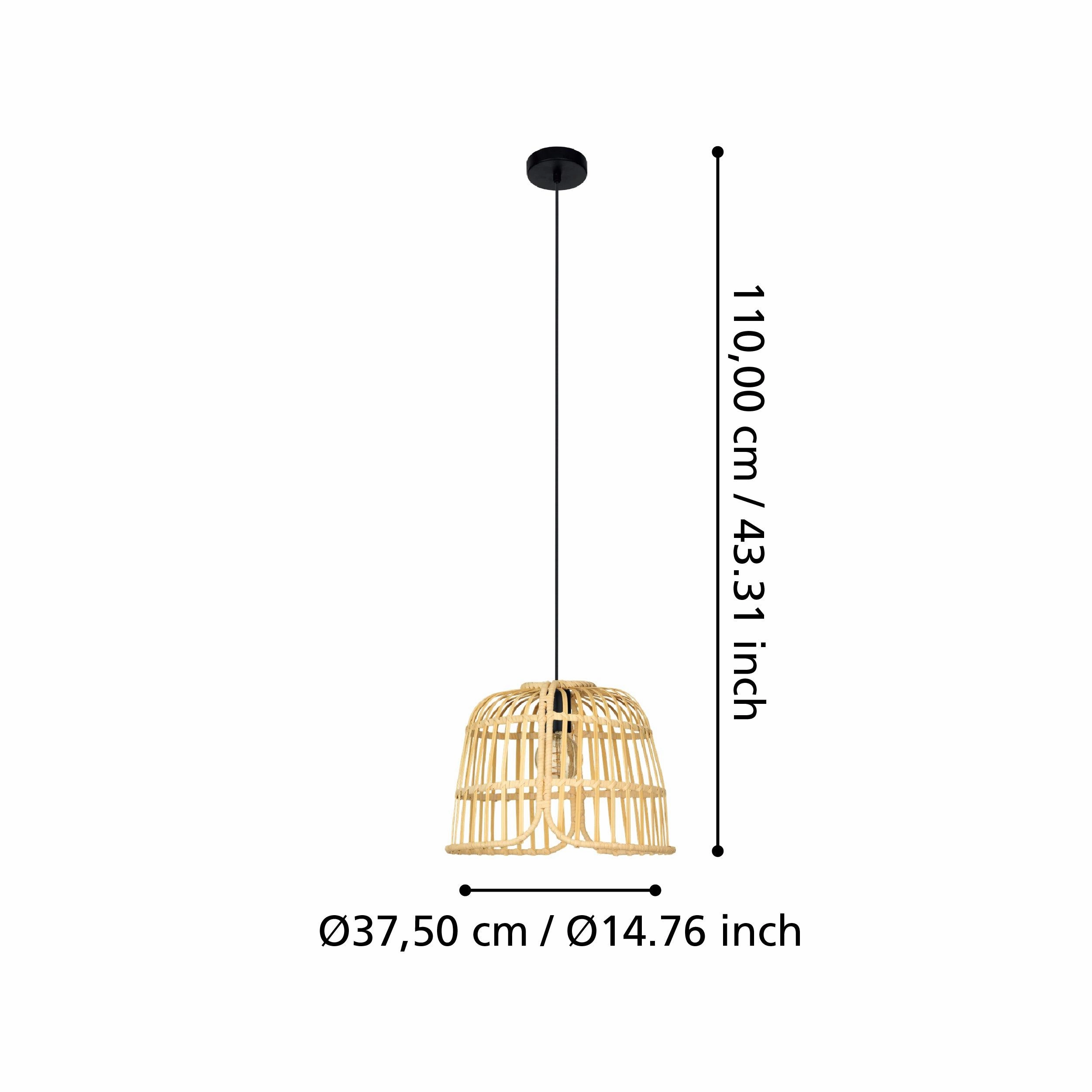 Eglo Glyneath Rattan Wicker Ceiling Pendant
