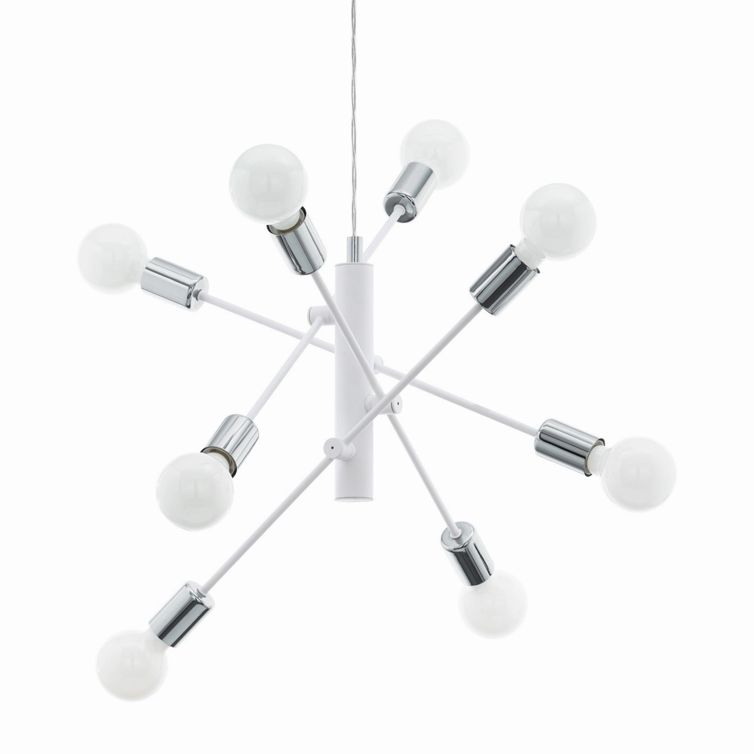Eglo Gradoli 8 Light White & Chrome Ceiling Pendant