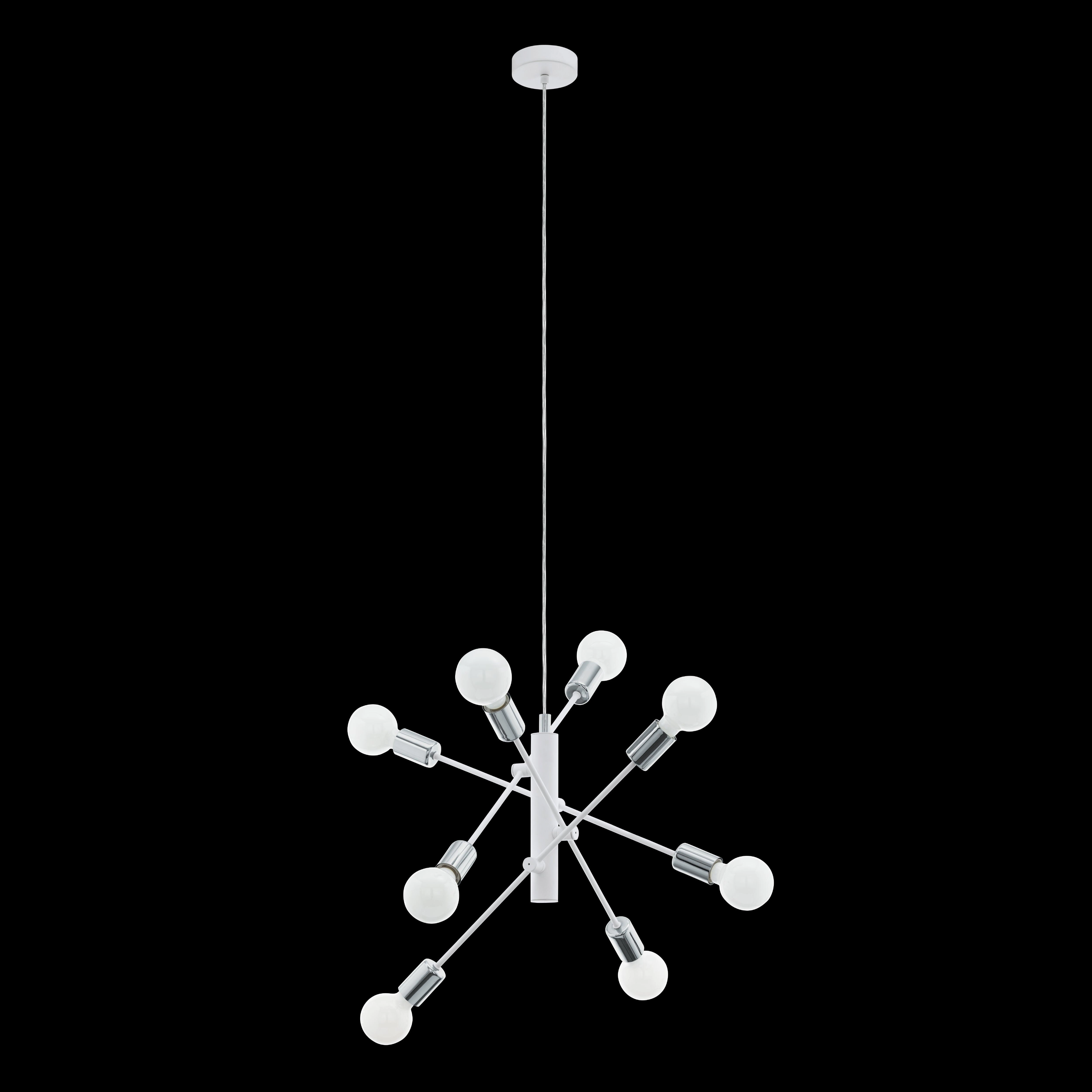 Eglo Gradoli 8 Light White & Chrome Ceiling Pendant